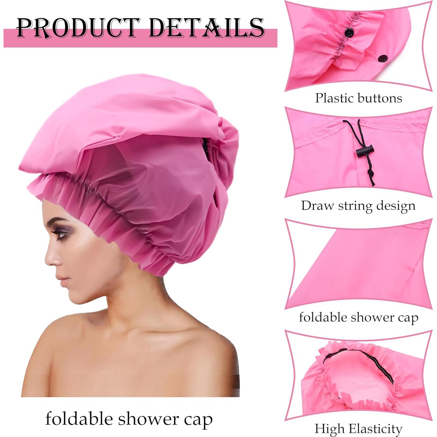 Gorros de Ducha Grandes para Mujeres - 2 PCS Impermeables