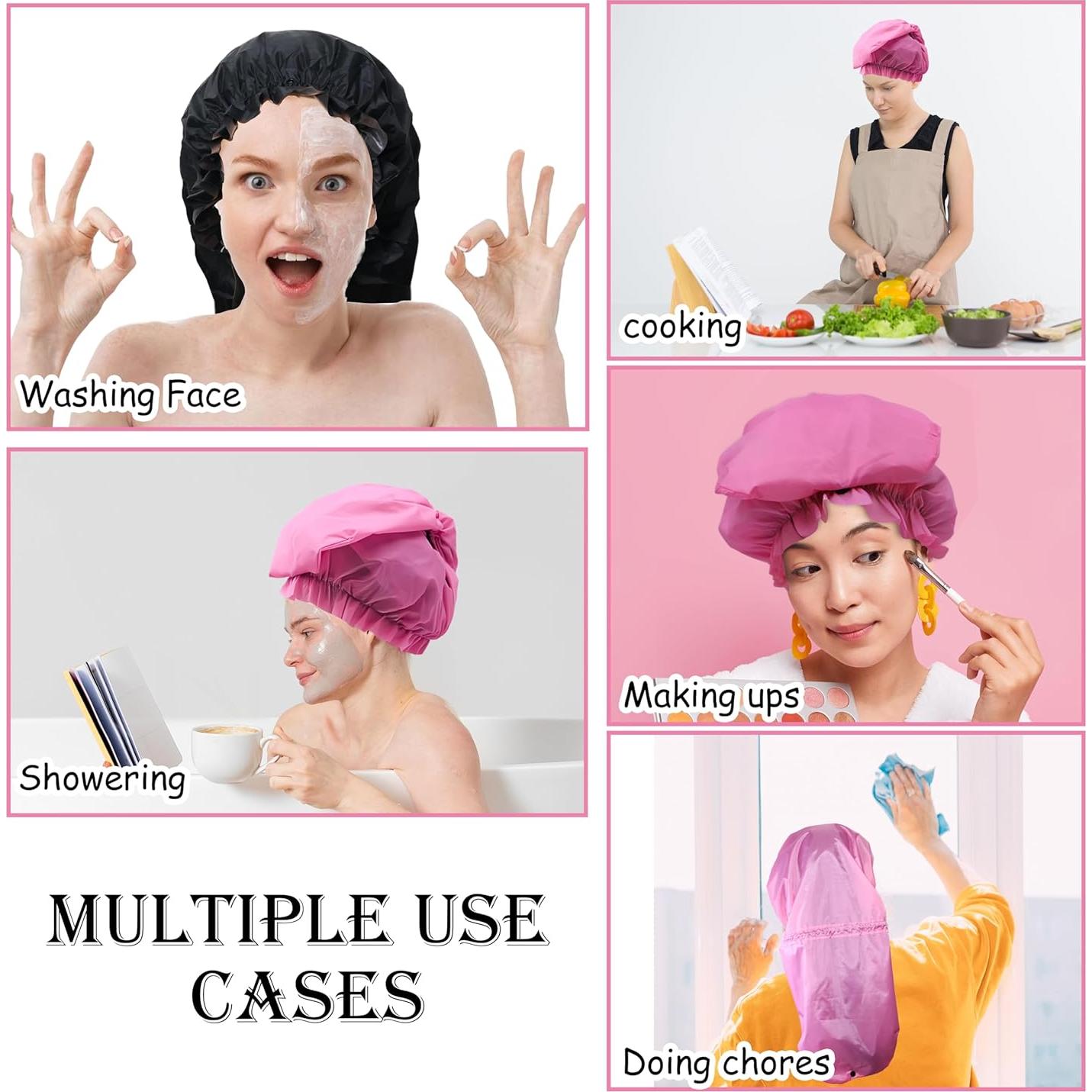 Gorros de Ducha Grandes para Mujeres - 2 PCS Impermeables