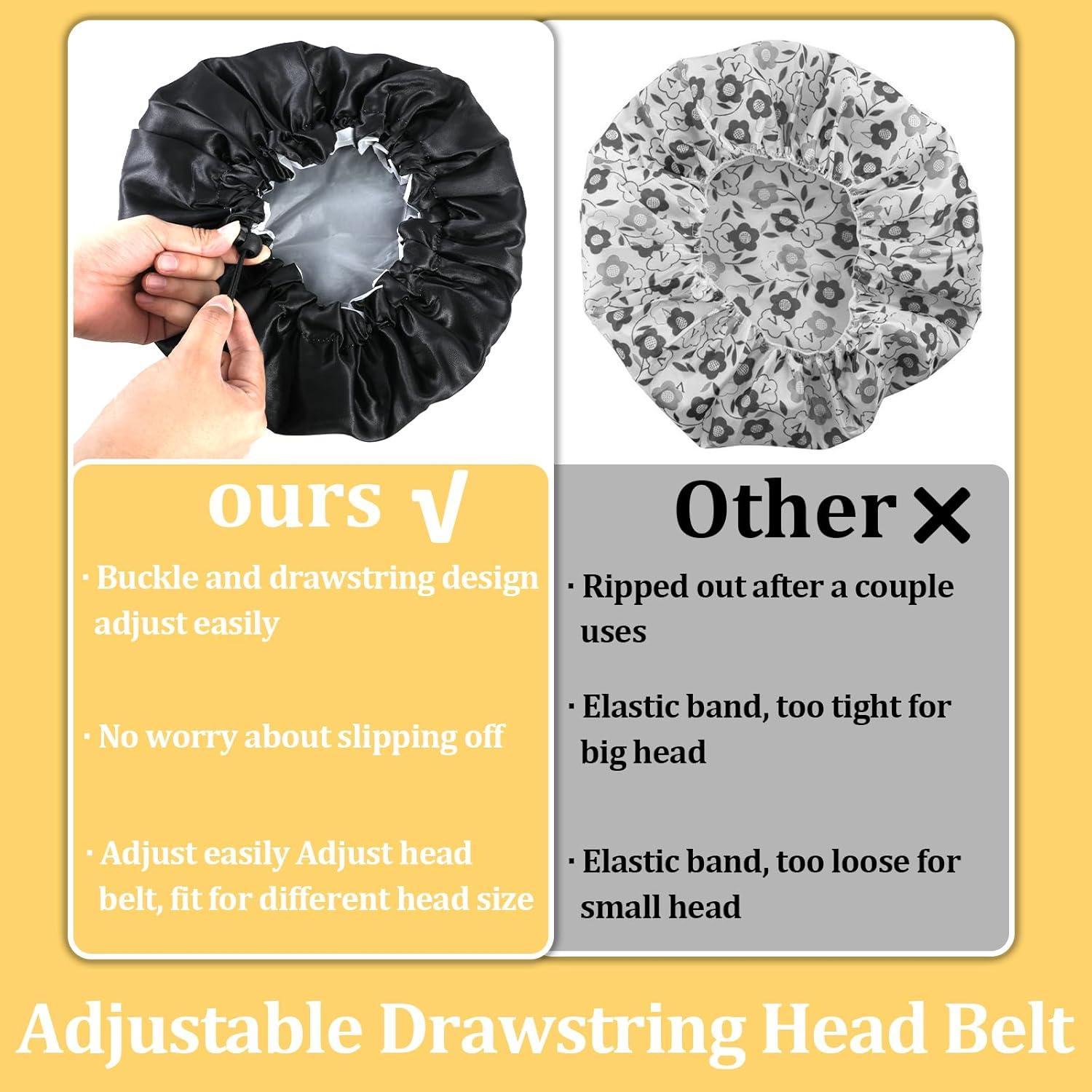 Gorro de Ducha Impermeable Reutilizable Ymapinc Negro 30 cm