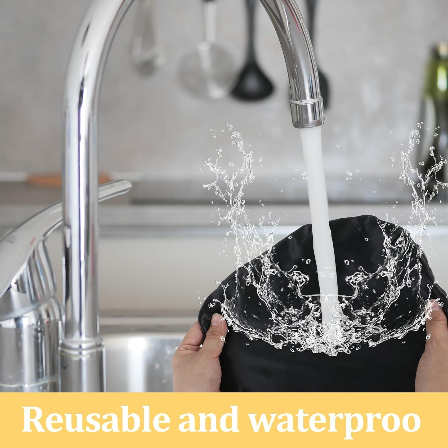 Gorro de Ducha Impermeable Reutilizable Ymapinc Negro 30 cm