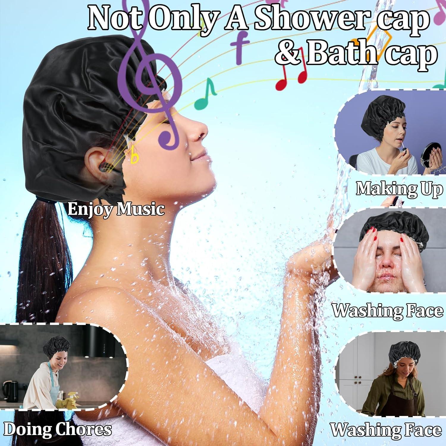 Gorro de Ducha Impermeable Reutilizable Ymapinc Negro 30 cm