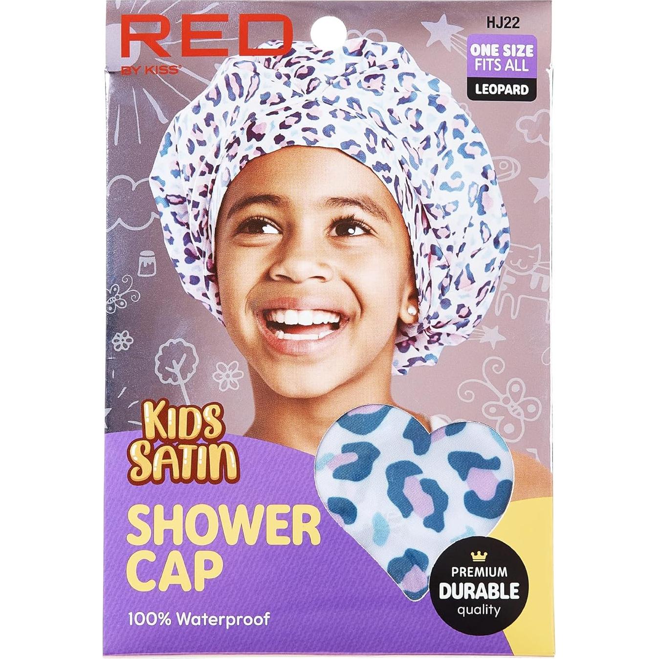 Gorro de Ducha Reutilizable Rojo por Kiss Leopardo para Niños