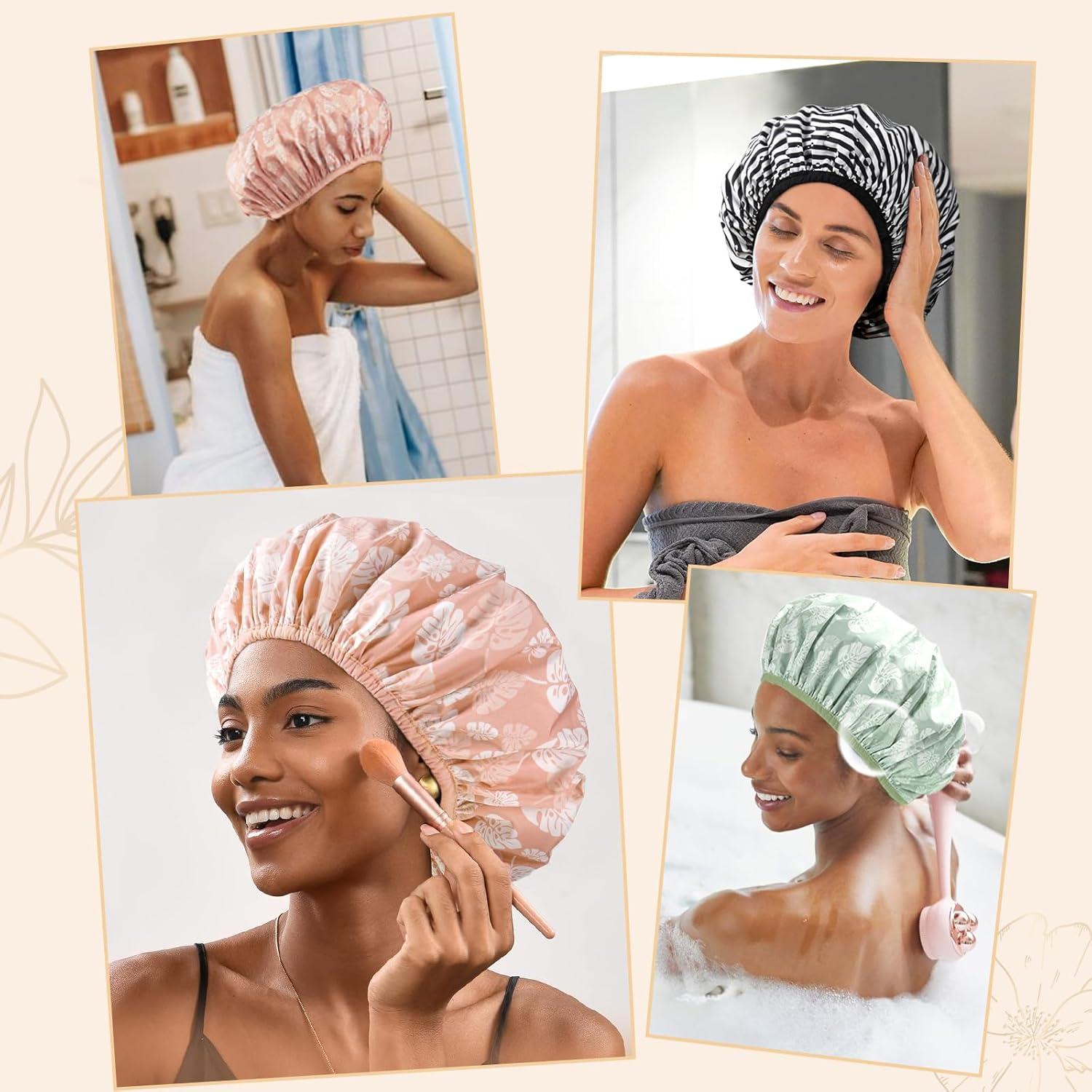 Gorro de Ducha Yanibest Rosa Impermeable Doble Capa Reutilizable