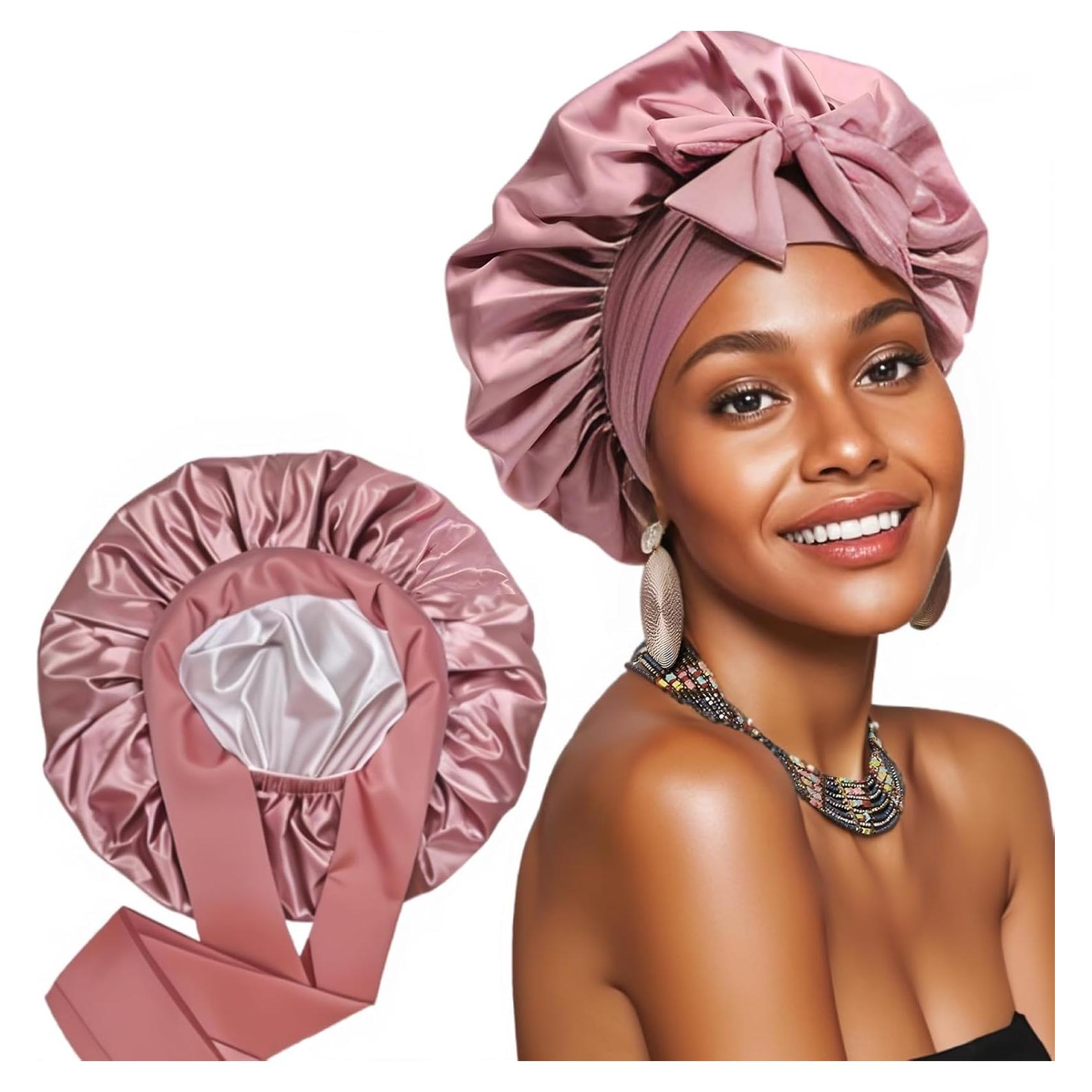 Gorro de Ducha Reutilizable DLSZKJ Doble Capa Satén 21x13cm