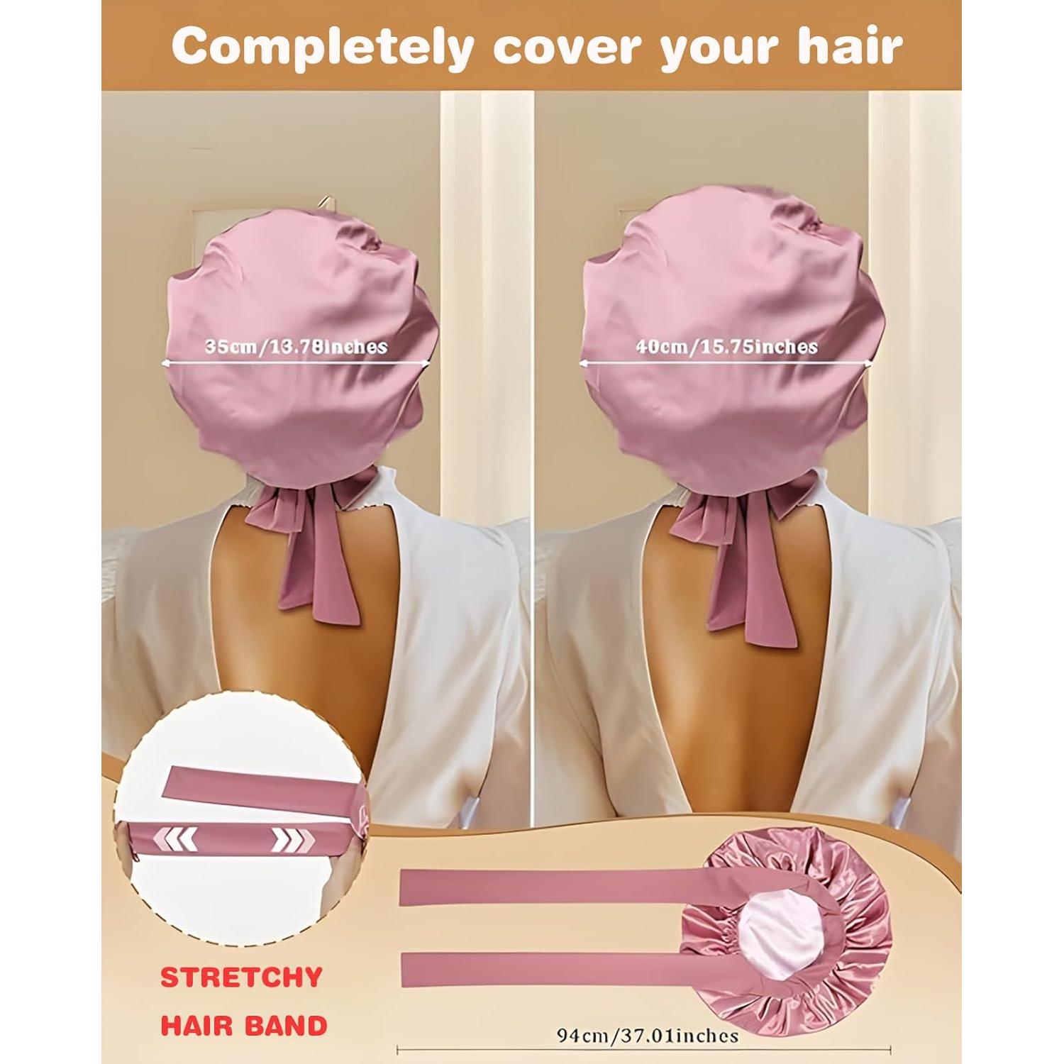 Gorro de Ducha Reutilizable DLSZKJ Doble Capa Satén 21x13cm