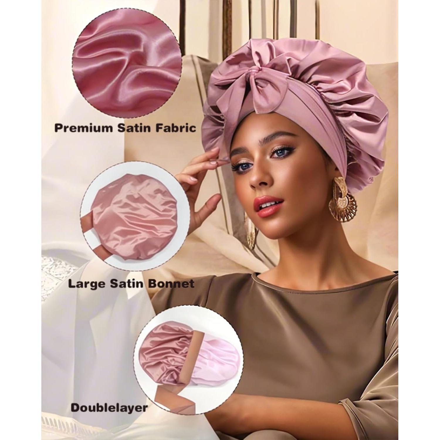 Gorro de Ducha Reutilizable DLSZKJ Doble Capa Satén 21x13cm