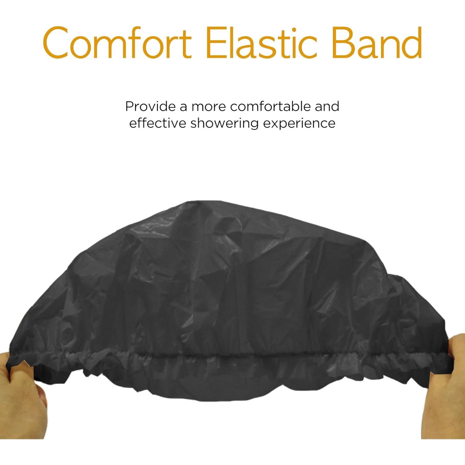 Gorro de Ducha DONNA Extra Grande Impermeable Negro 1PC