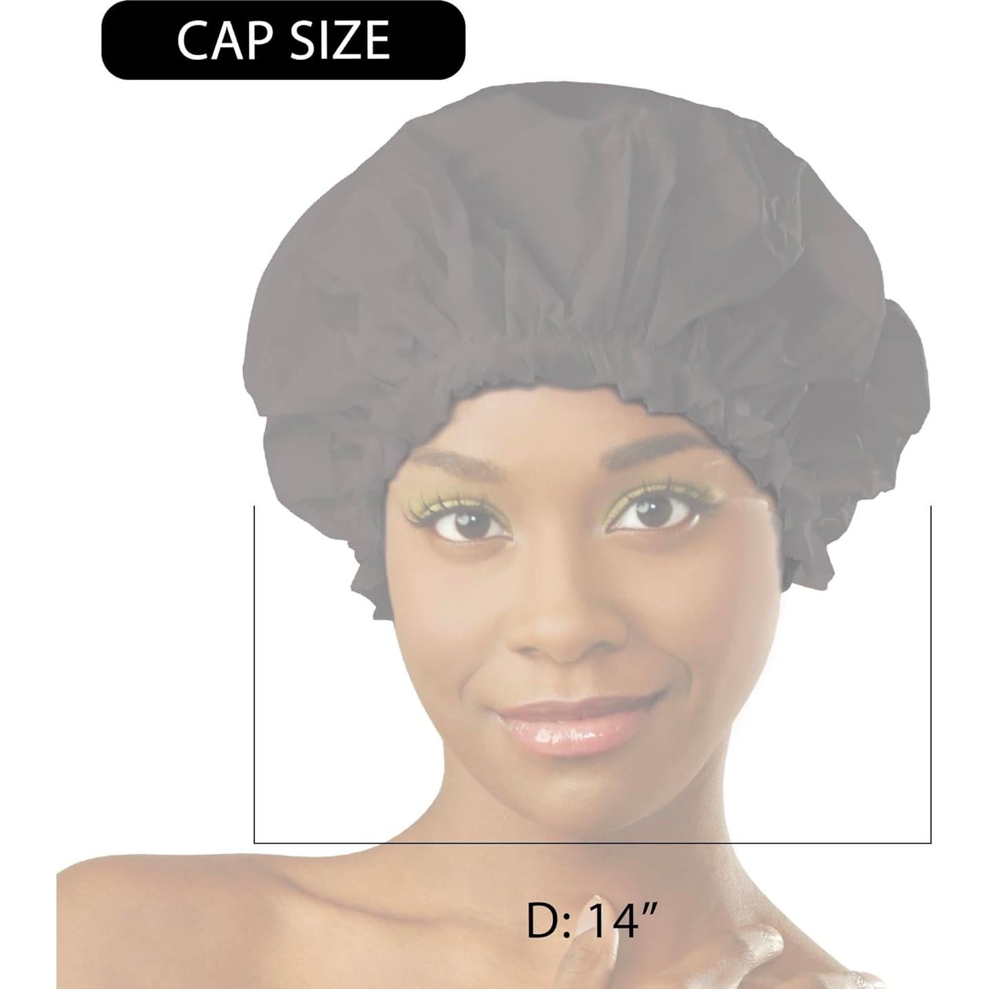 Gorro de Ducha DONNA Extra Grande Impermeable Negro 1PC