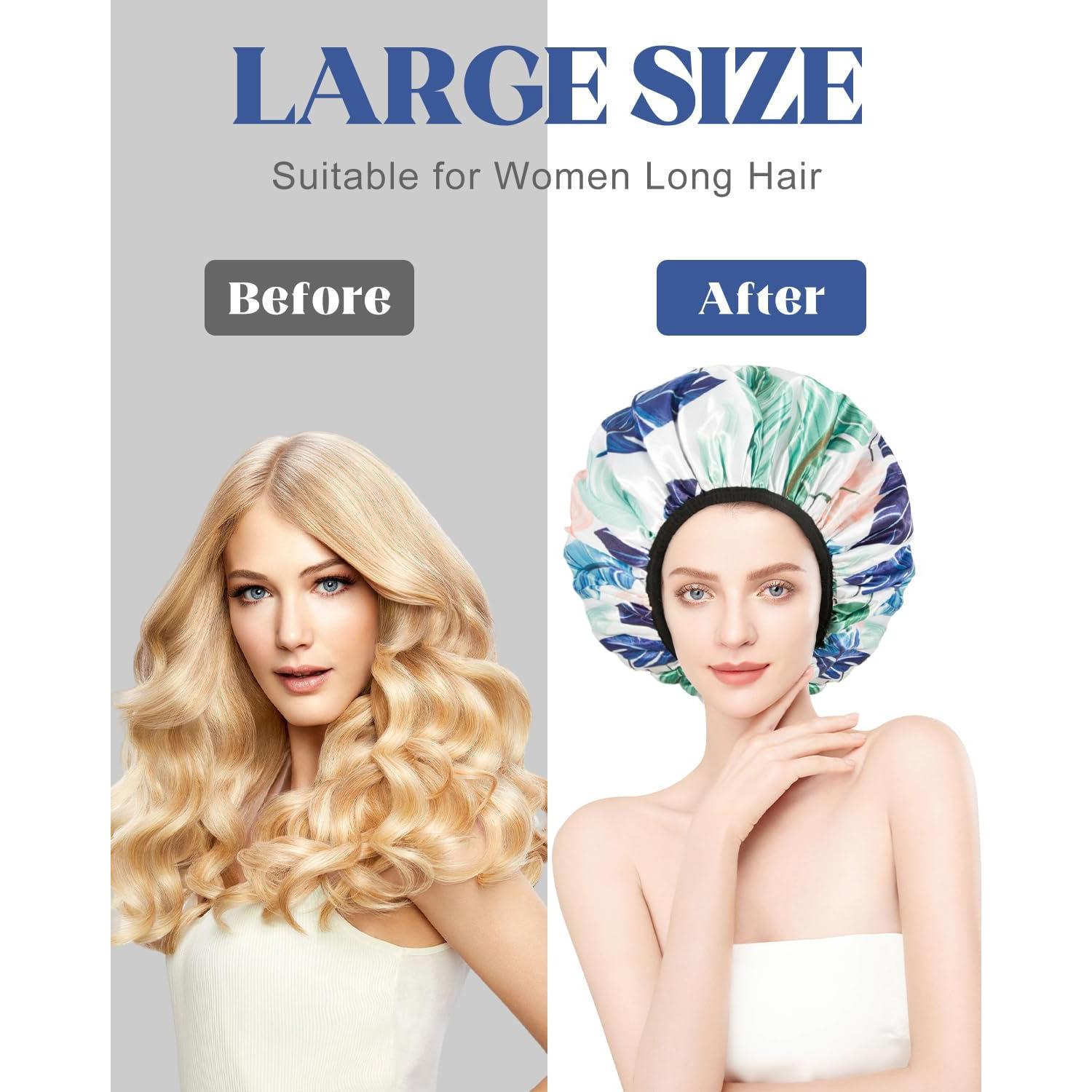 Gorro de Ducha Auban Grande Impermeable 3 Capas Toalla