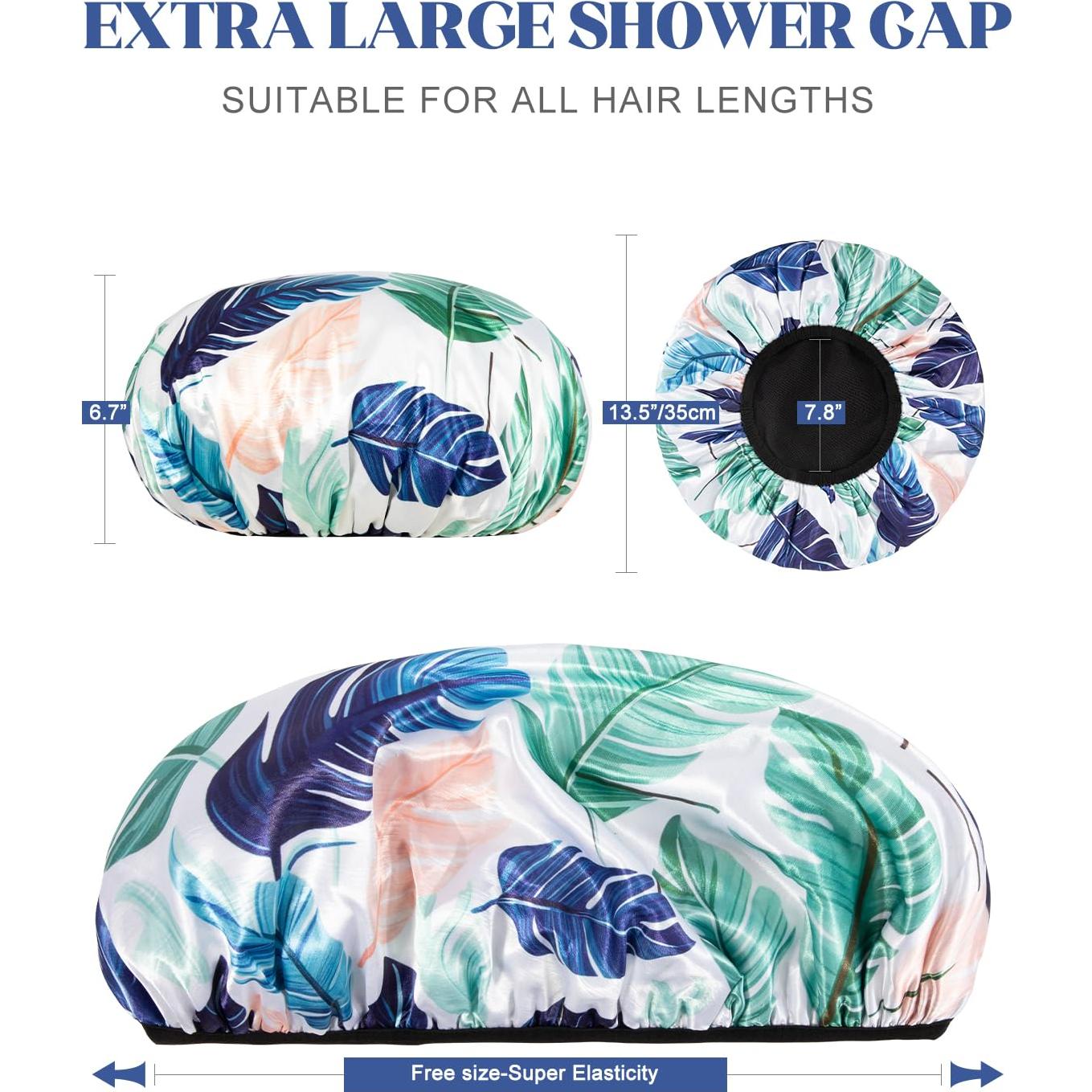 Gorro de Ducha Auban Grande Impermeable 3 Capas Toalla