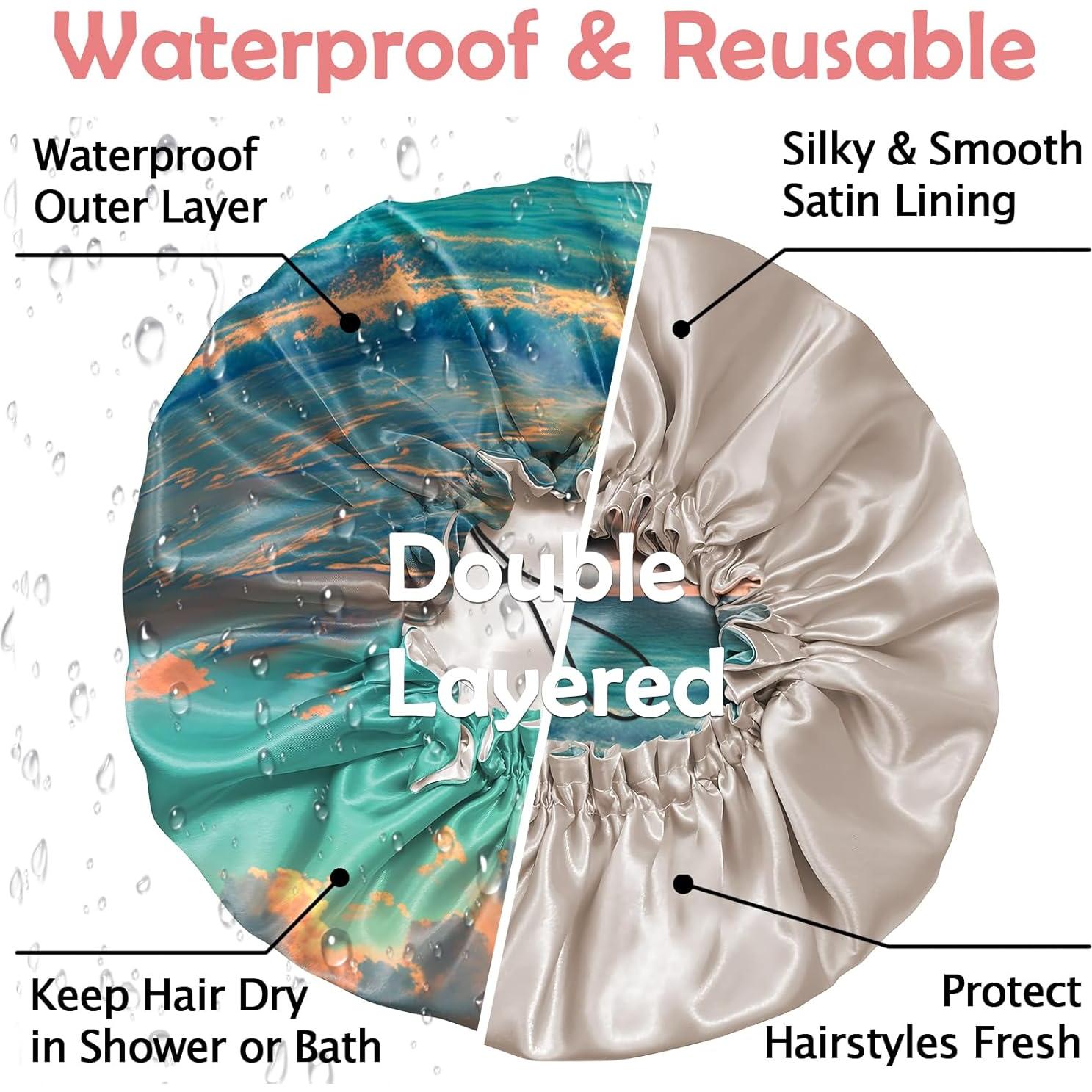 Gorro de Ducha de Seda Ajustable Impermeable Cabreche