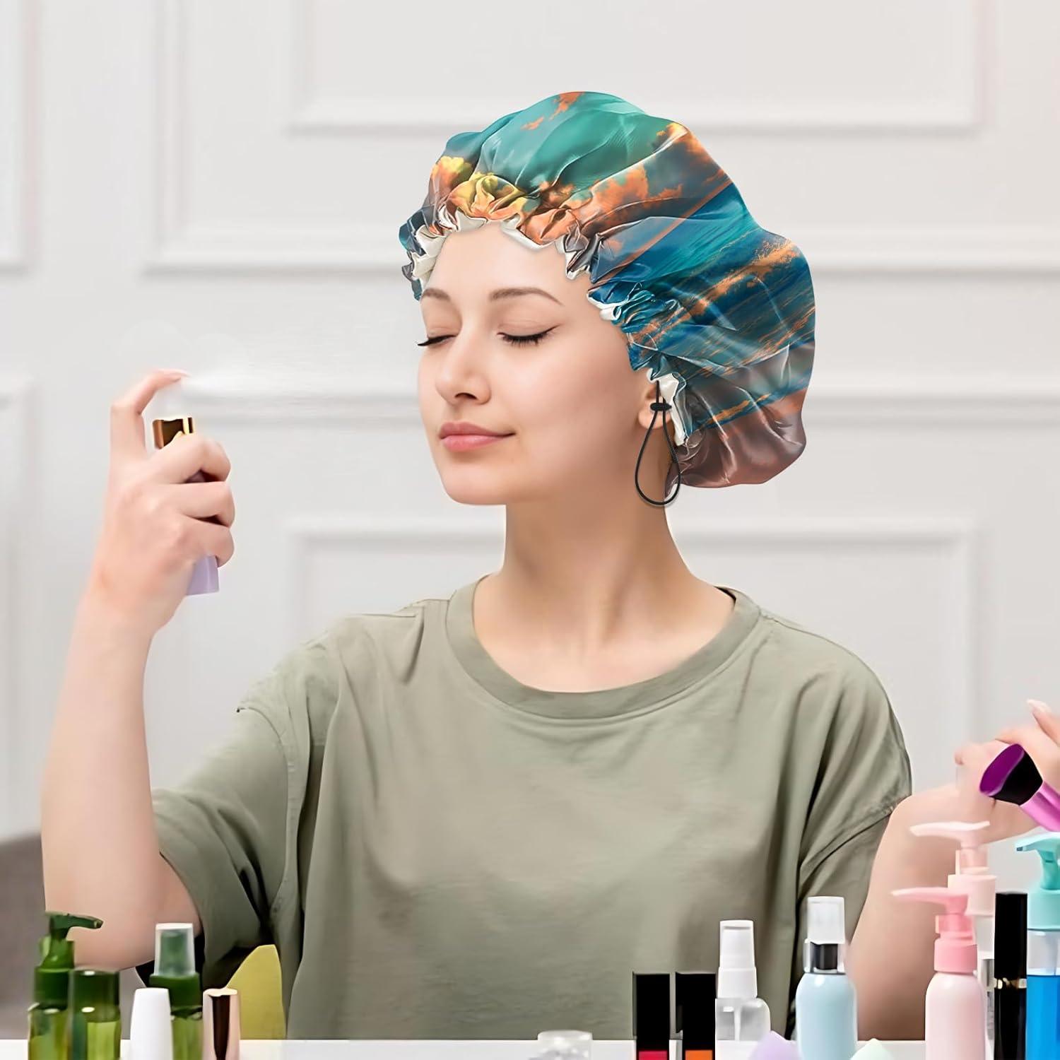 Gorro de Ducha de Seda Ajustable Impermeable Cabreche