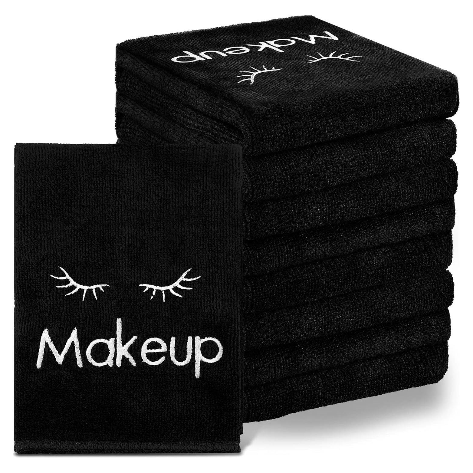 30 Toallas de Maquillaje Microfibra Negras Vabean 33x33 cm