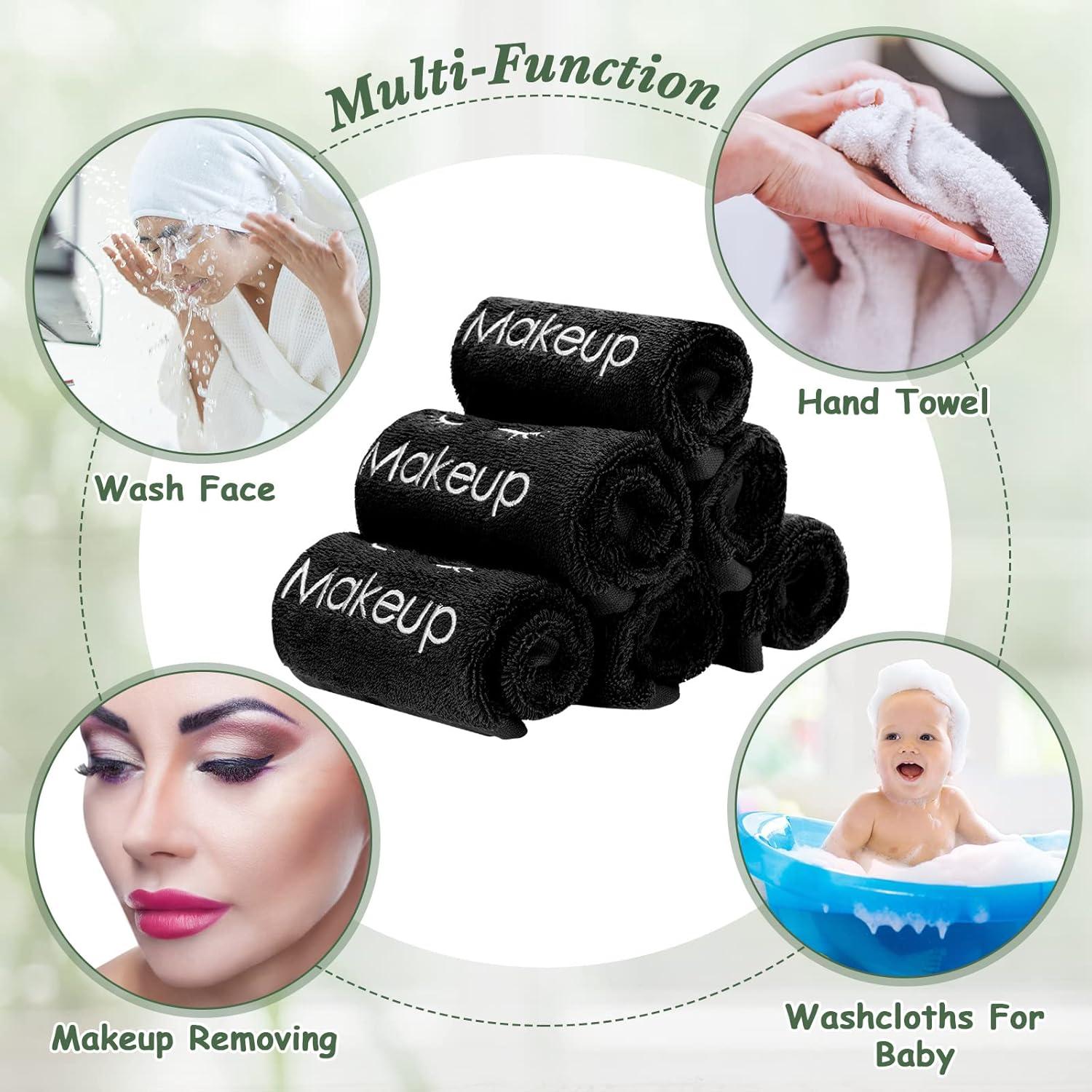 30 Toallas de Maquillaje Microfibra Negras Vabean 33x33 cm