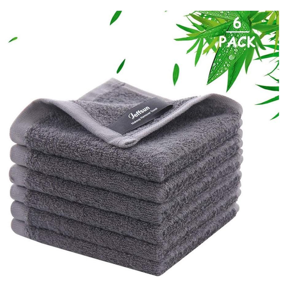 Paquete de 6 Toallas de Lavado Jeffsun 100% Rayón Gris 25.4 cm