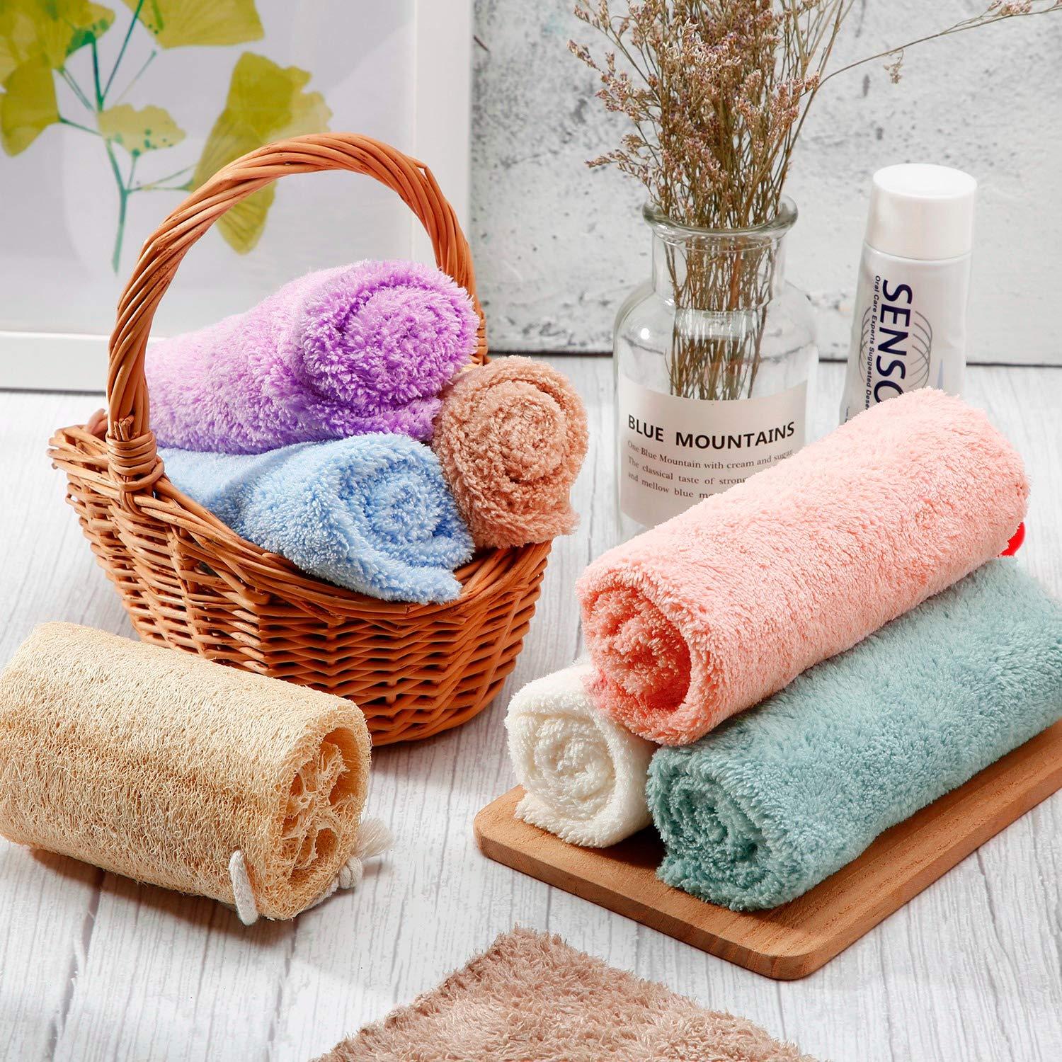 Paños de Lavado Facial Syhood 12 Pcs Microfibra 25.4 cm