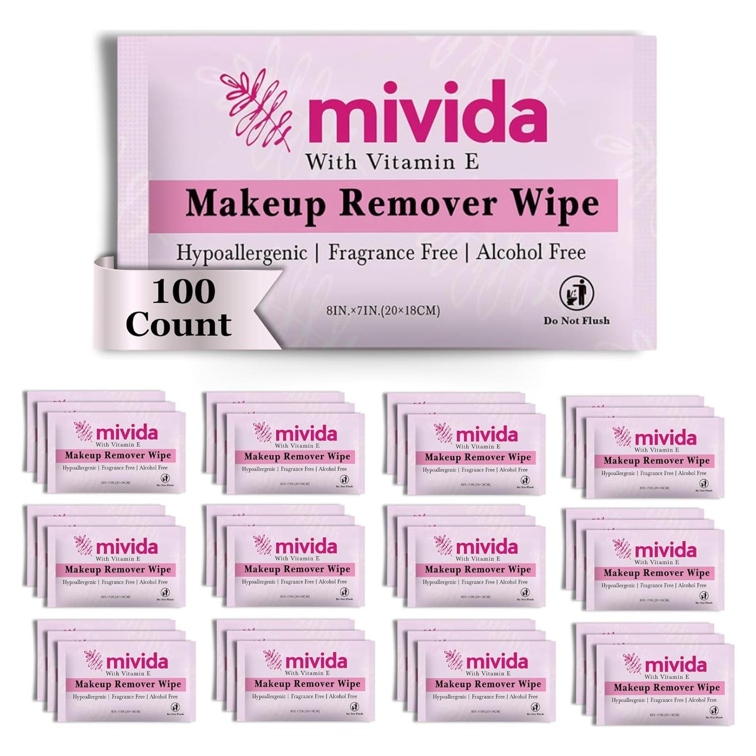 Toallitas Desmaquillantes Hipoalergénicas Mivida 100 Unidades
