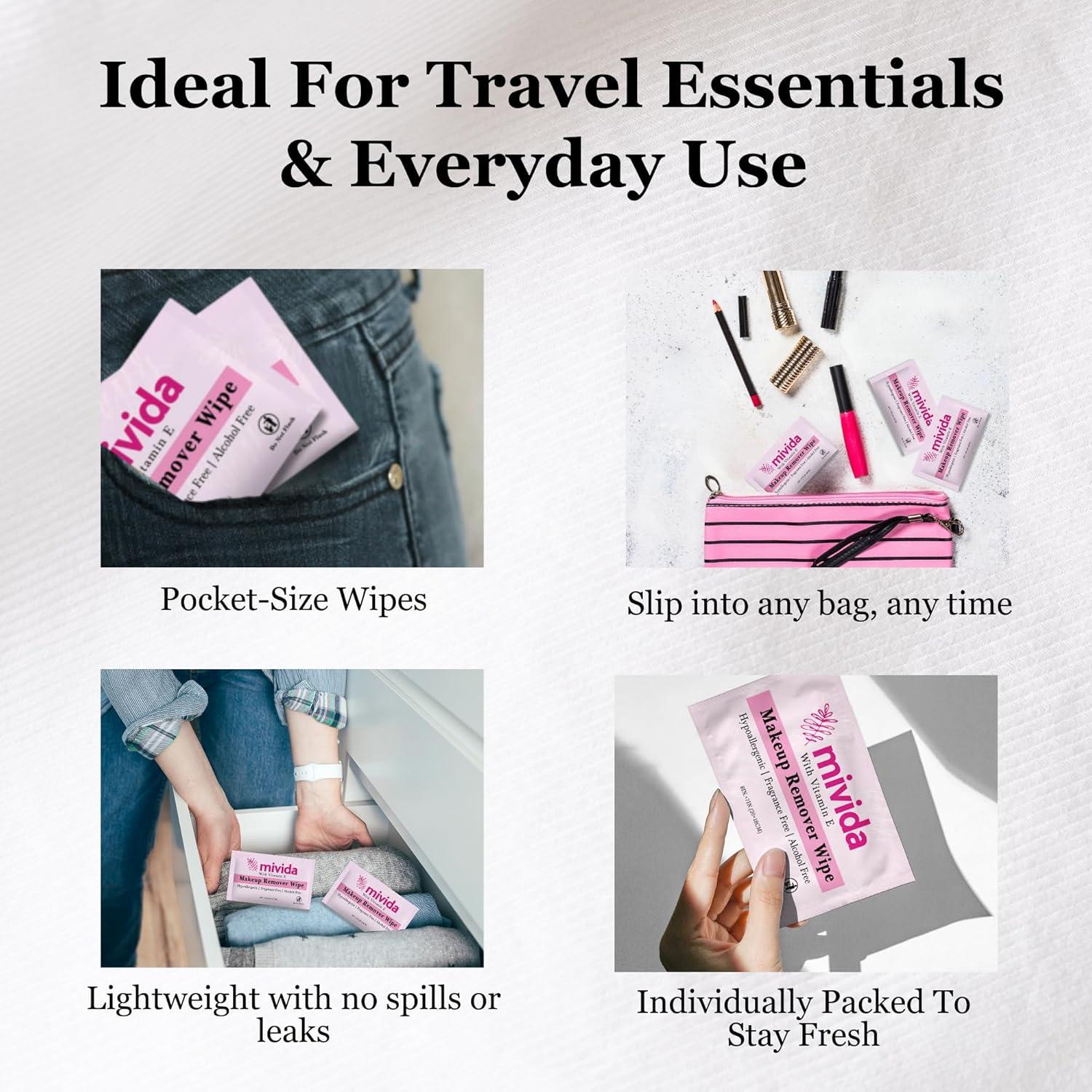 Toallitas Desmaquillantes Hipoalergénicas Mivida 100 Unidades