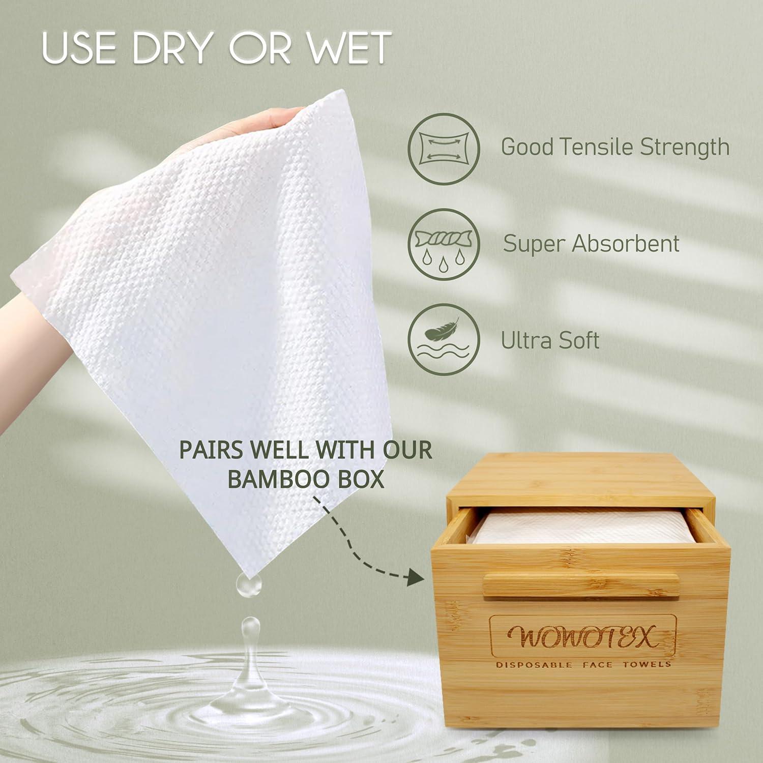 Toallas Faciales Desechables WOWOTEX 60 Piezas 25.4x30.5cm