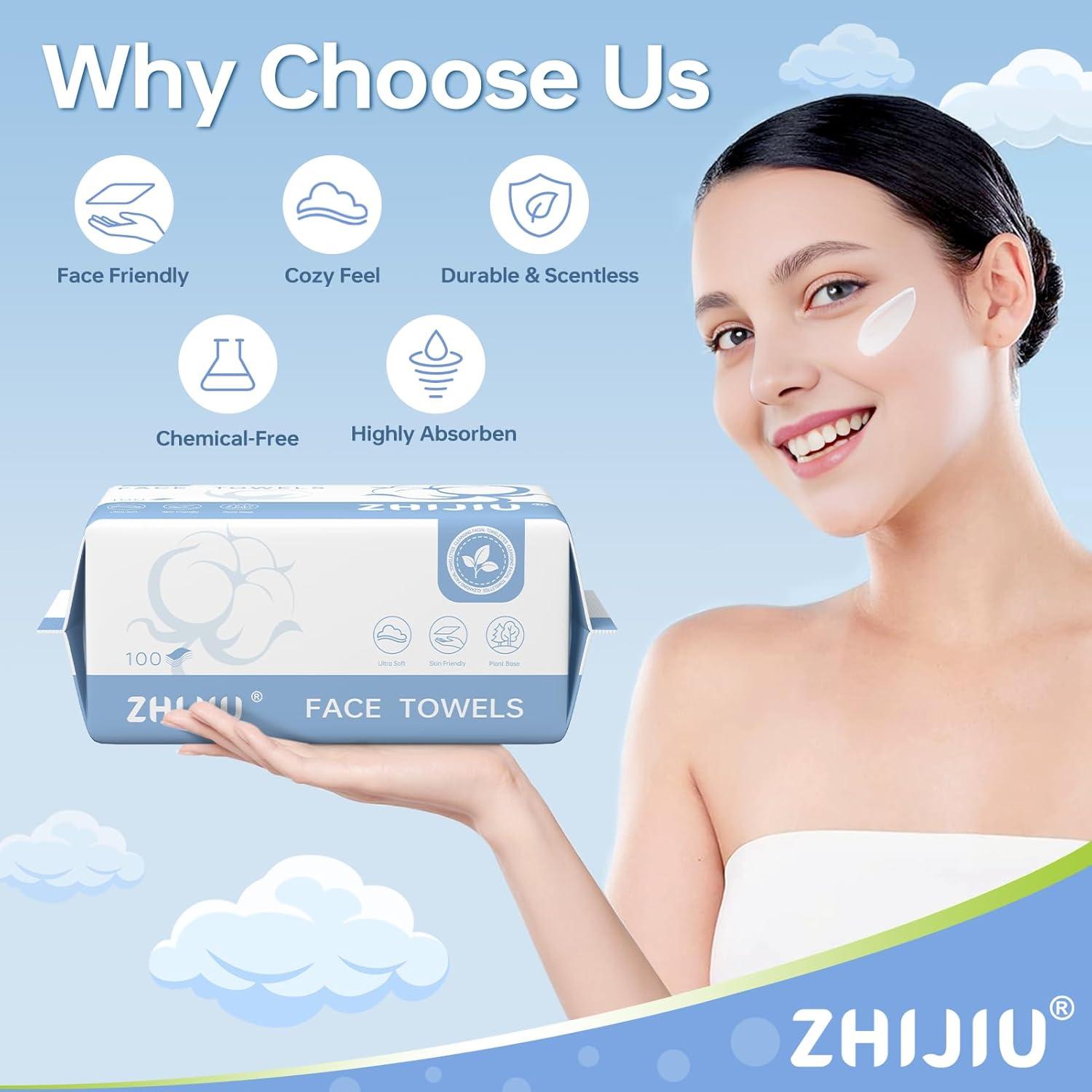 Toallas Faciales Desechables ZHIJIU 600 Unidades 20x20 cm