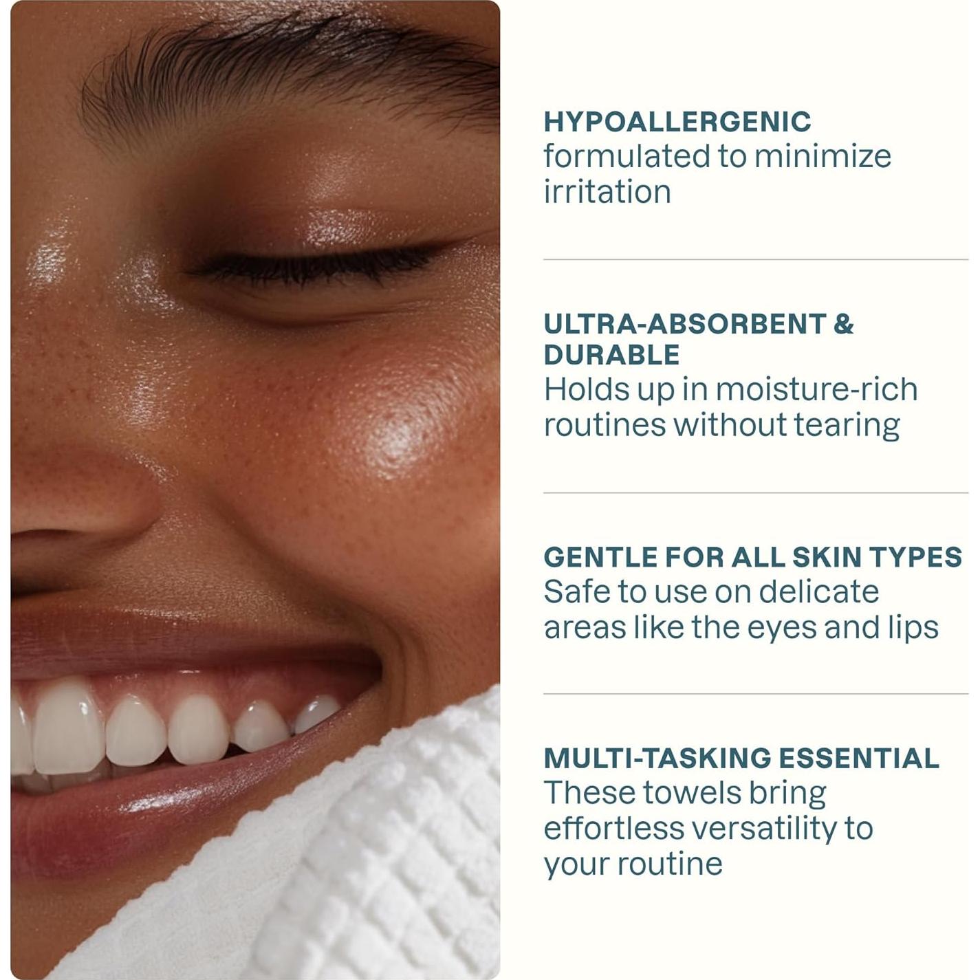 Toallas Faciales Desechables Cliganic XL - 50 Unidades Hipoalergénicas