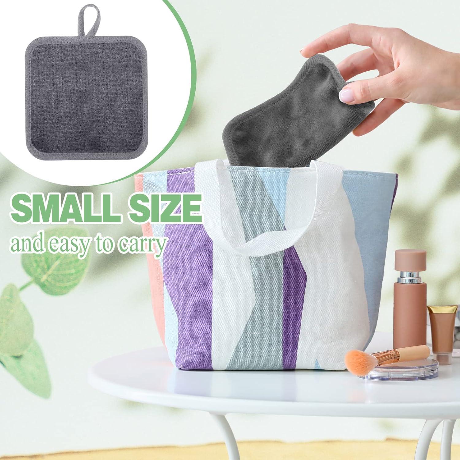 32 Paños Desmaquillantes Reutilizables Microfibra Moukeren Gris 12.7x12.7cm