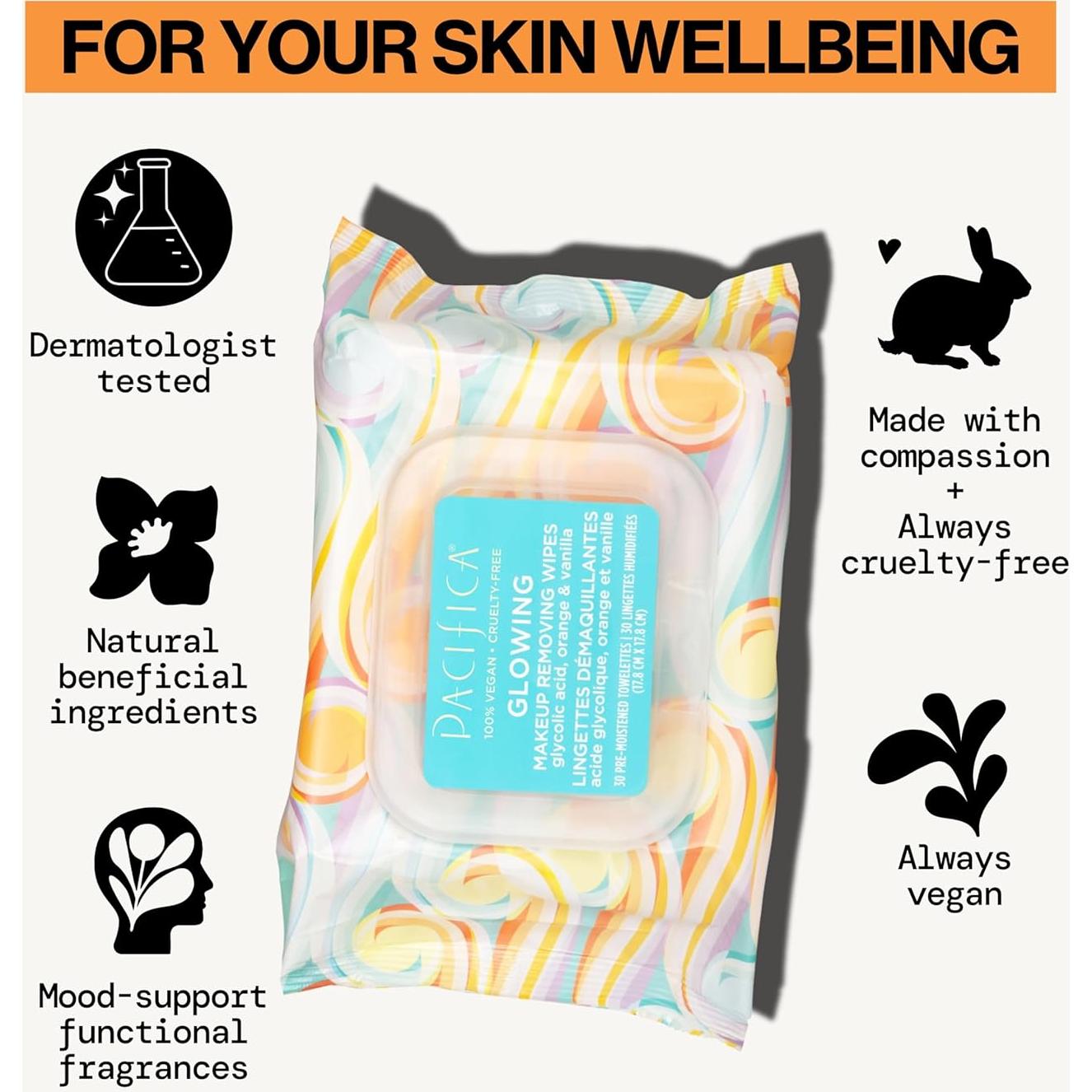 Toallitas Desmaquillantes Pacifica 30 Unidades - Exfoliantes Veganas