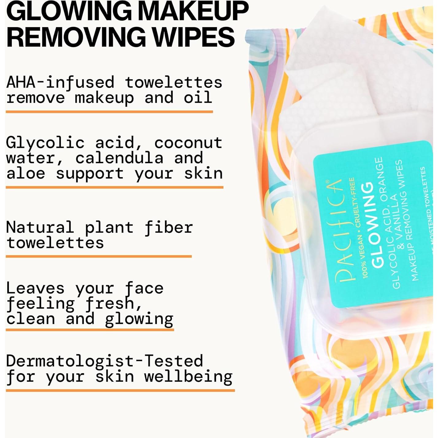 Toallitas Desmaquillantes Pacifica 30 Unidades - Exfoliantes Veganas