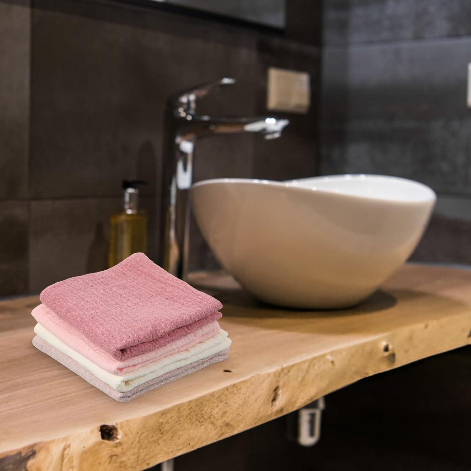 Paquete de 4 Toallas Faciales Reutilizables Qianyu 23x23 cm