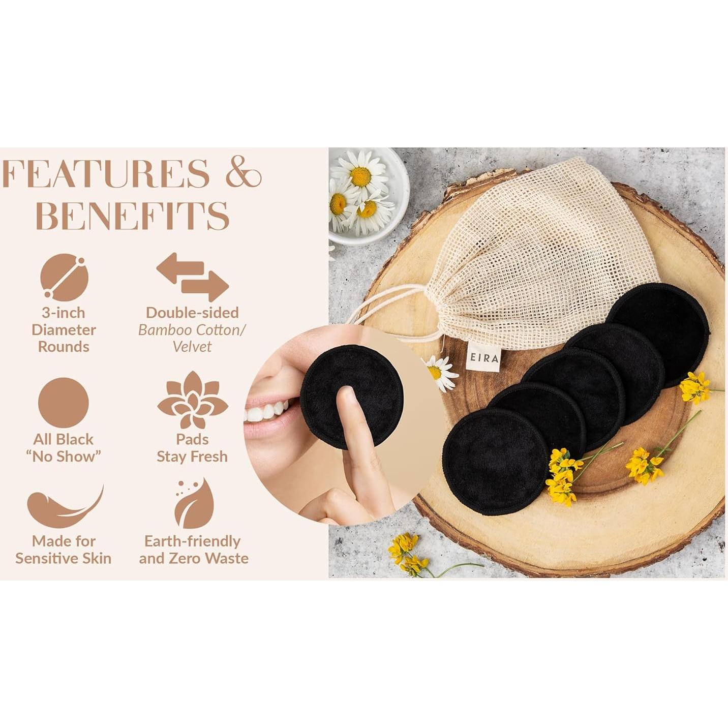Discos Desmaquillantes Reutilizables EIRA - Algodón y Bambú