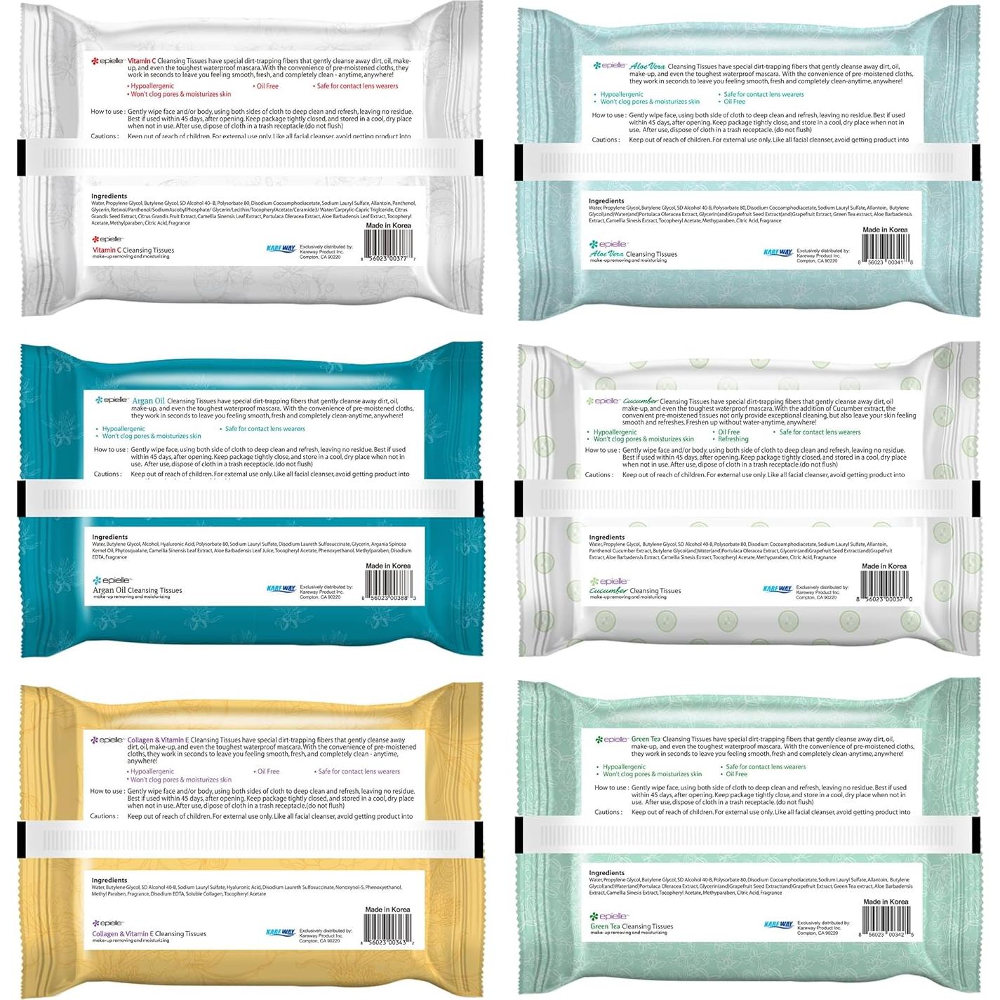 Toallitas Desmaquillantes Epielle 30 Unidades, Veganas y Suaves