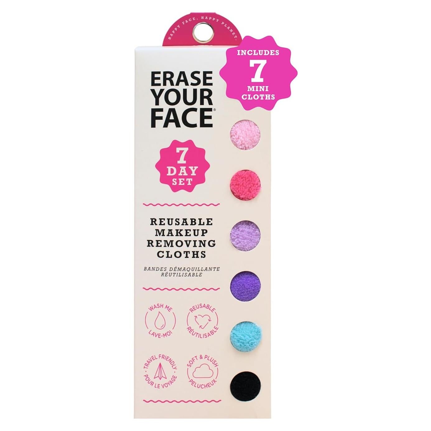 Toallas Desmaquillantes ERASE YOUR FACE - Microfibra Reutilizables 7 Unidades