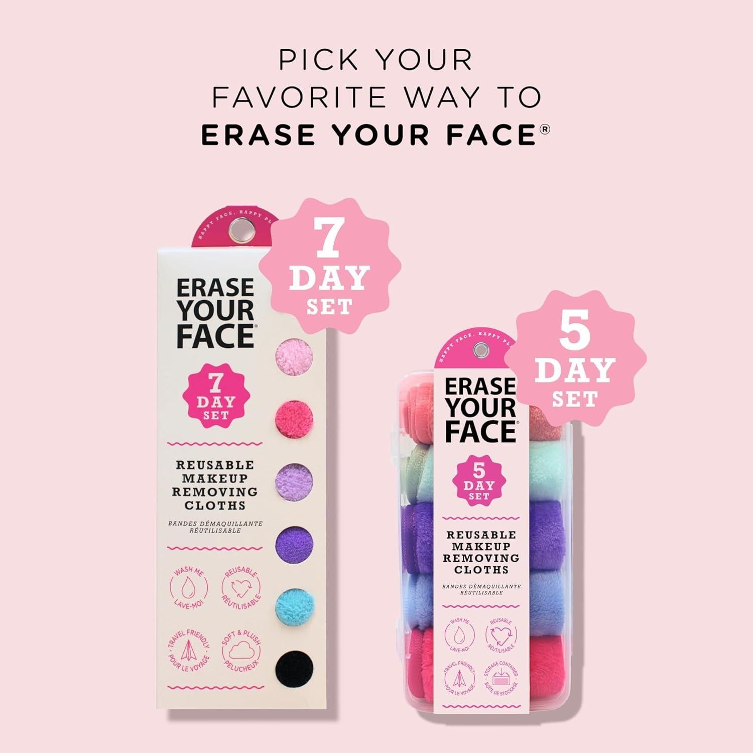 Toallas Desmaquillantes ERASE YOUR FACE - Microfibra Reutilizables 7 Unidades