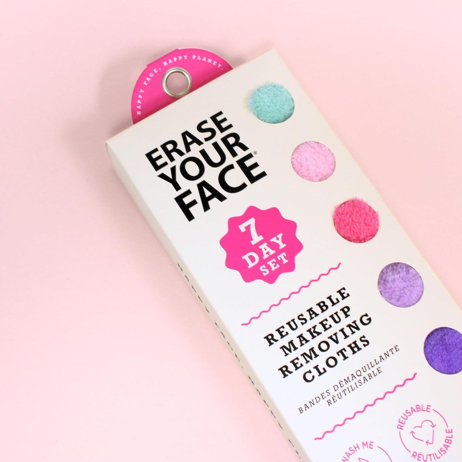 Toallas Desmaquillantes ERASE YOUR FACE - Microfibra Reutilizables 7 Unidades