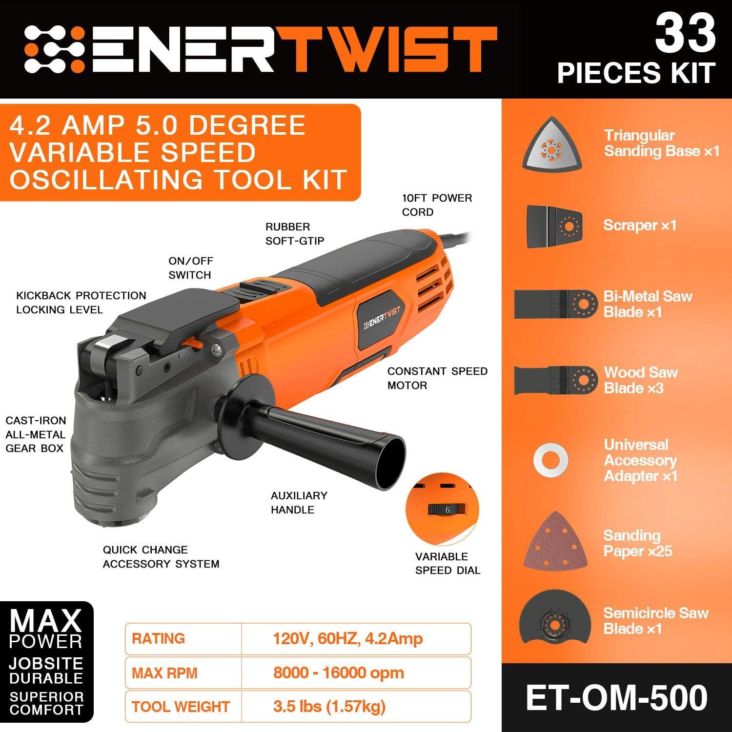 Multiherramienta Oscilante ENERTWIST 500W 31 Accesorios