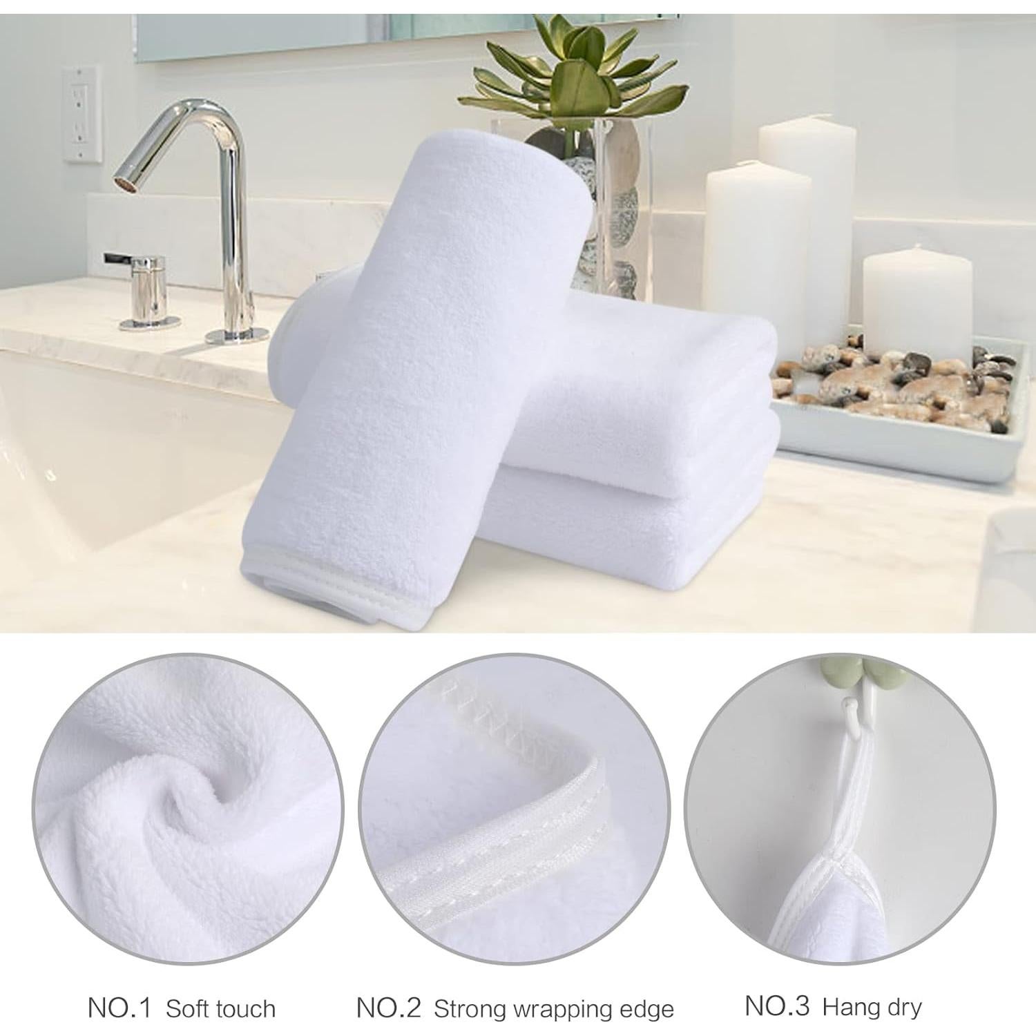 Paños de Microfibra Reutilizables Sinland 30x30 cm 6 Piezas Blancos