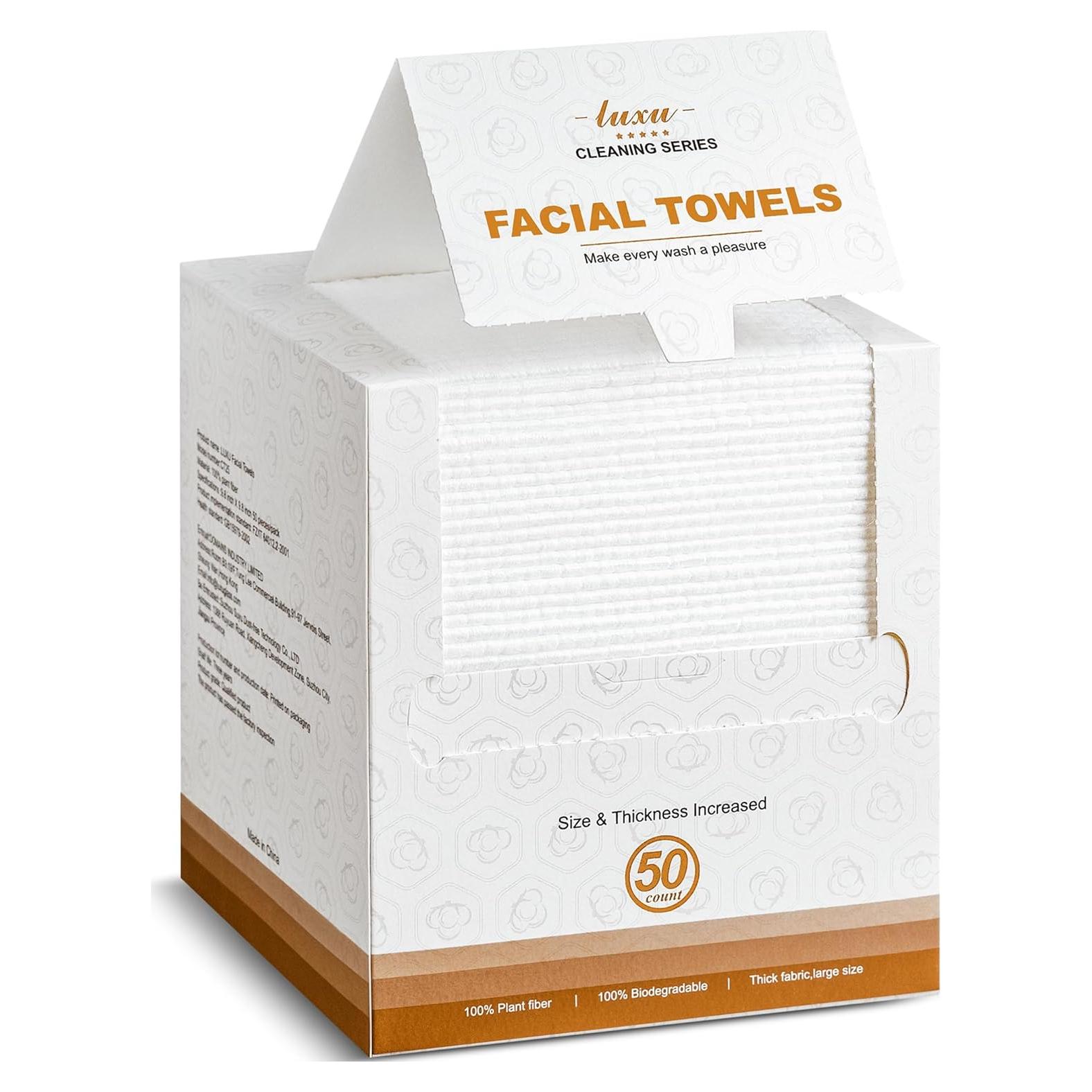 Toallas Faciales Desechables LUXU - 50 Unidades Biodegradables
