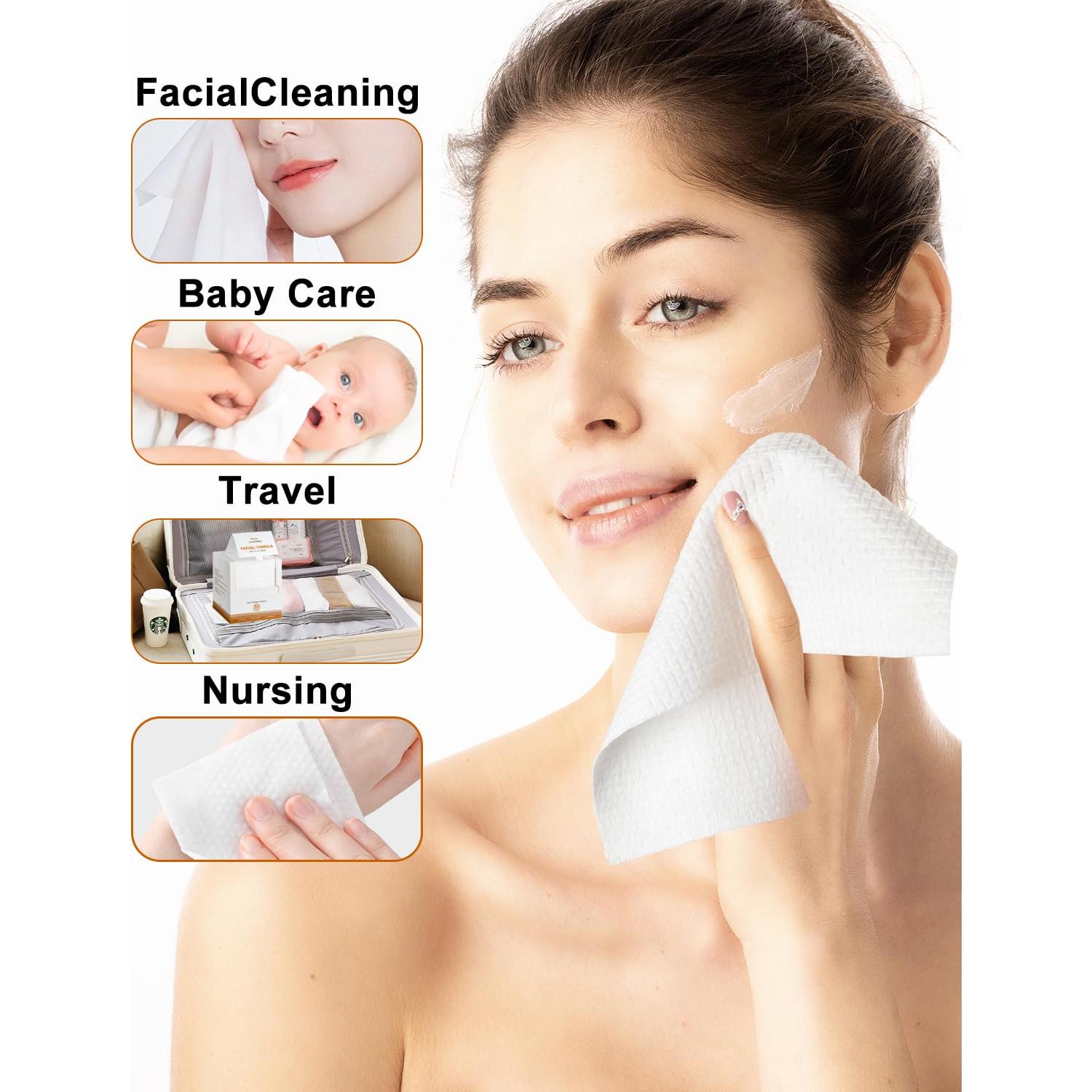 Toallas Faciales Desechables LUXU - 50 Unidades Biodegradables