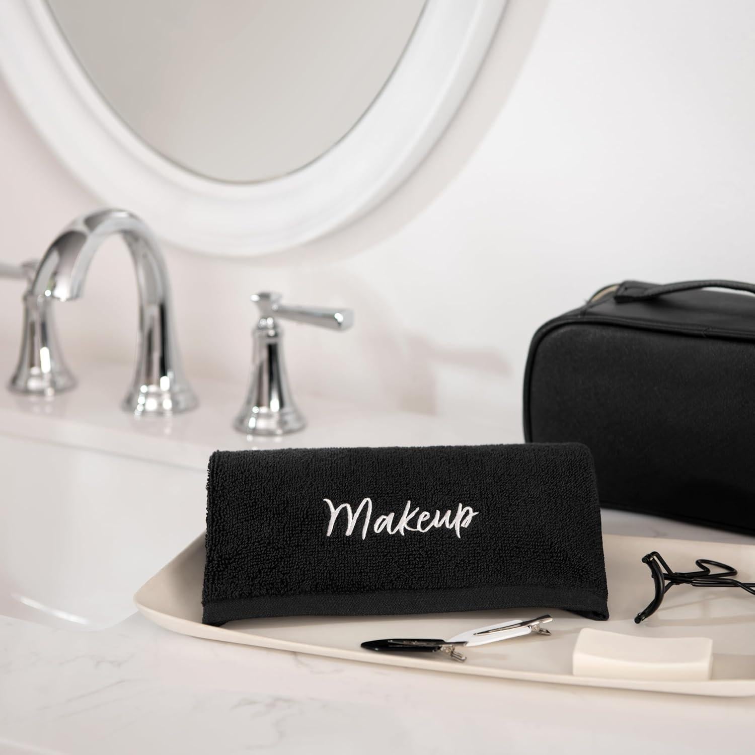 Toallas Desmaquillantes Arkwright - 6 Unidades 100% Algodón 33x33 cm Negro