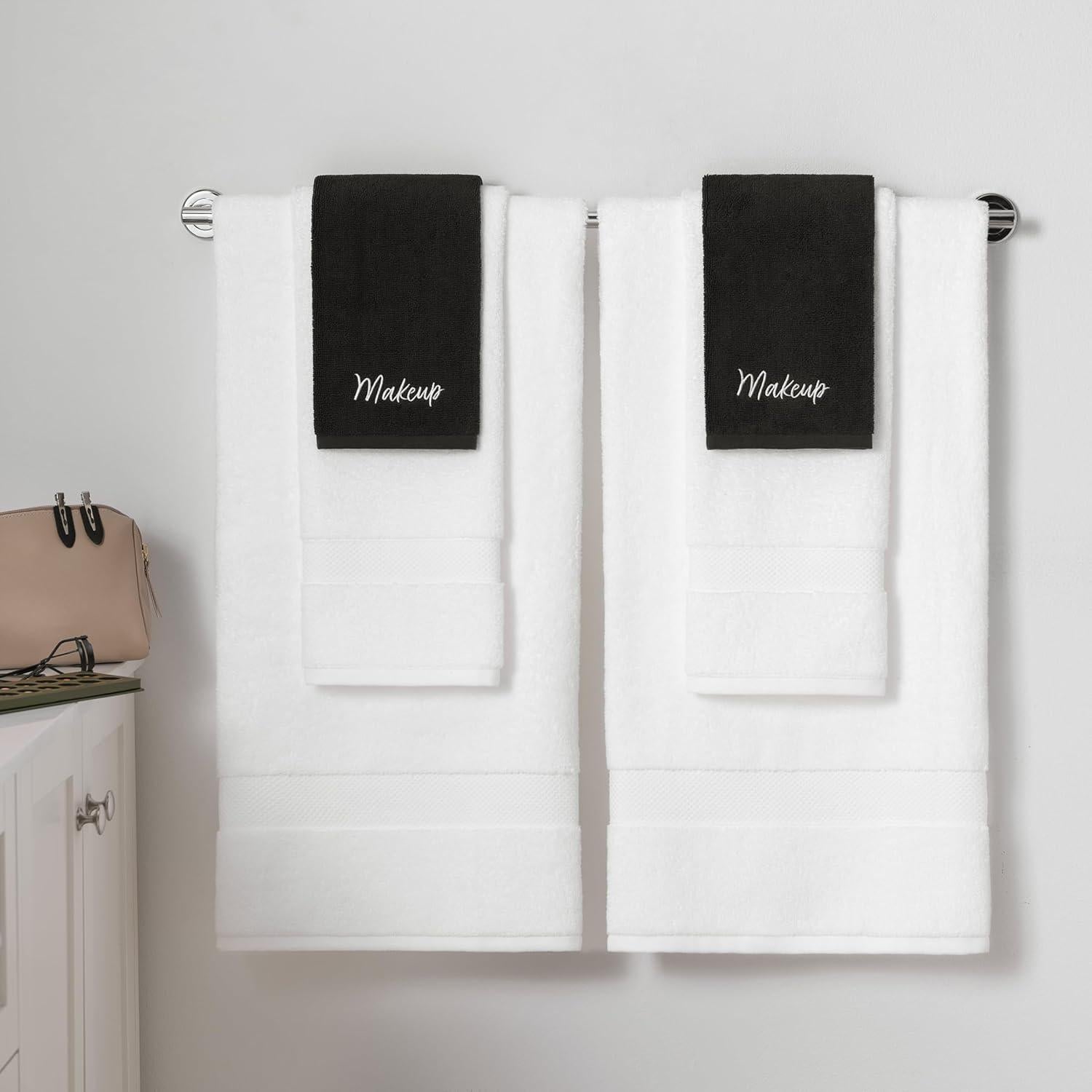 Toallas Desmaquillantes Arkwright - 6 Unidades 100% Algodón 33x33 cm Negro