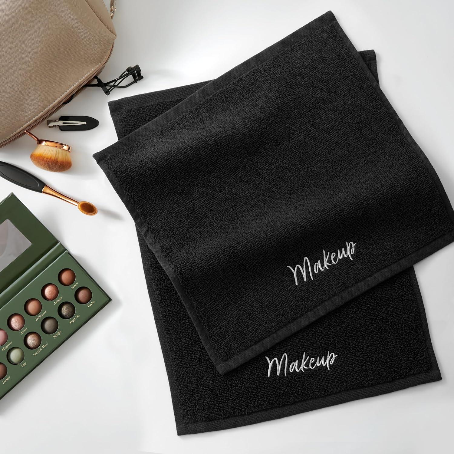 Toallas Desmaquillantes Arkwright - 6 Unidades 100% Algodón 33x33 cm Negro