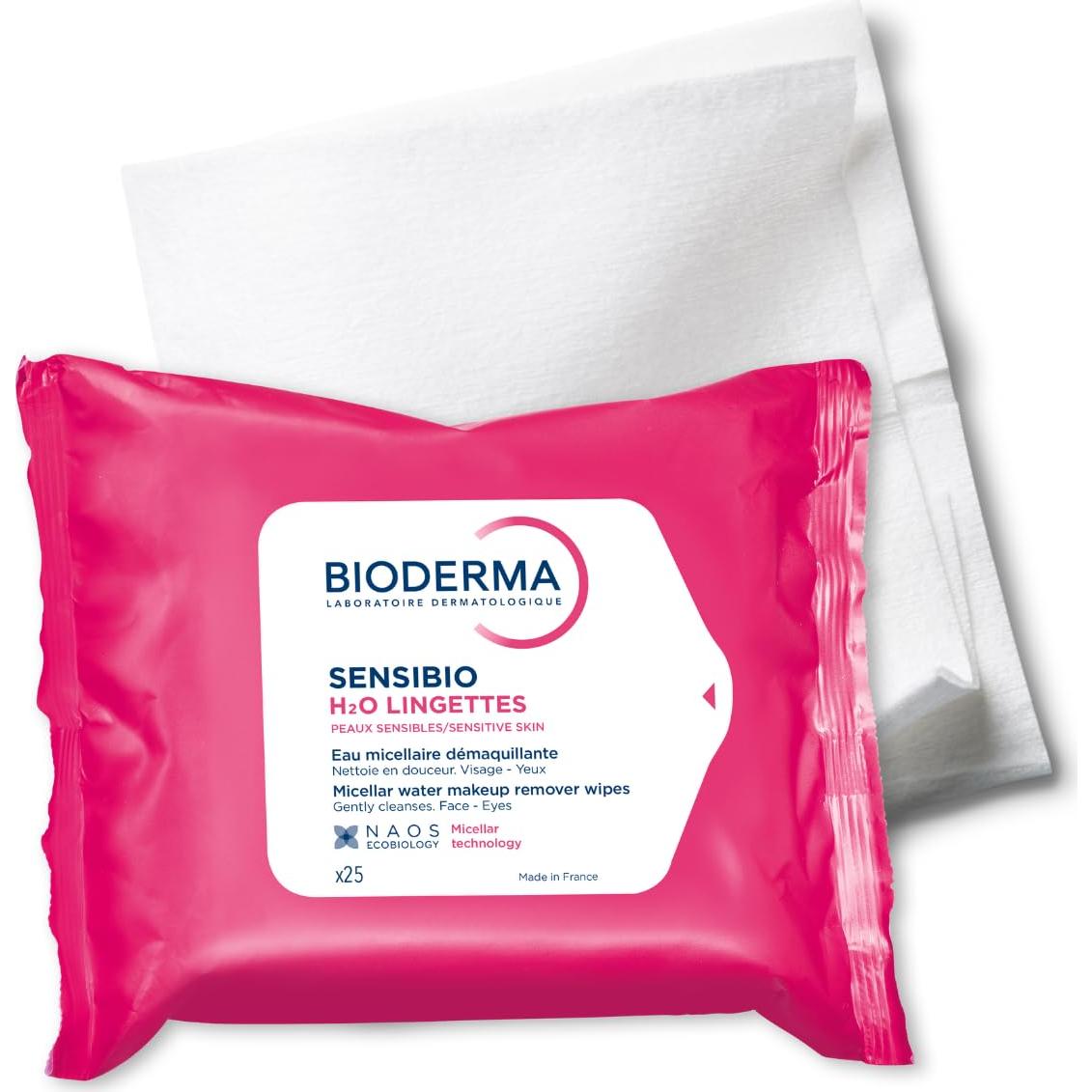 Toallitas Desmaquillantes Bioderma Sensibio H2O - 25 Unidades
