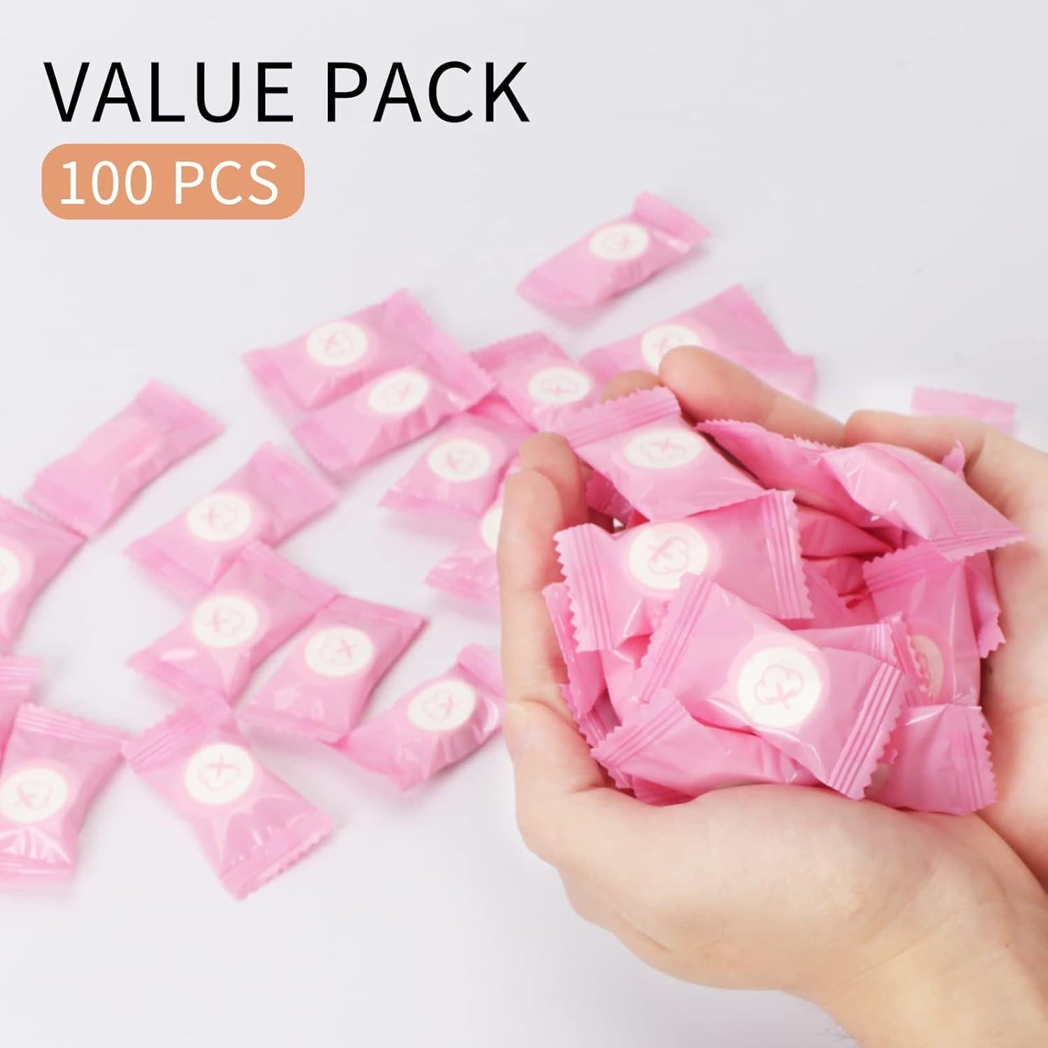 Toalla Comprimida Classycoo 100 PCS Algodón Rosa Ecológica
