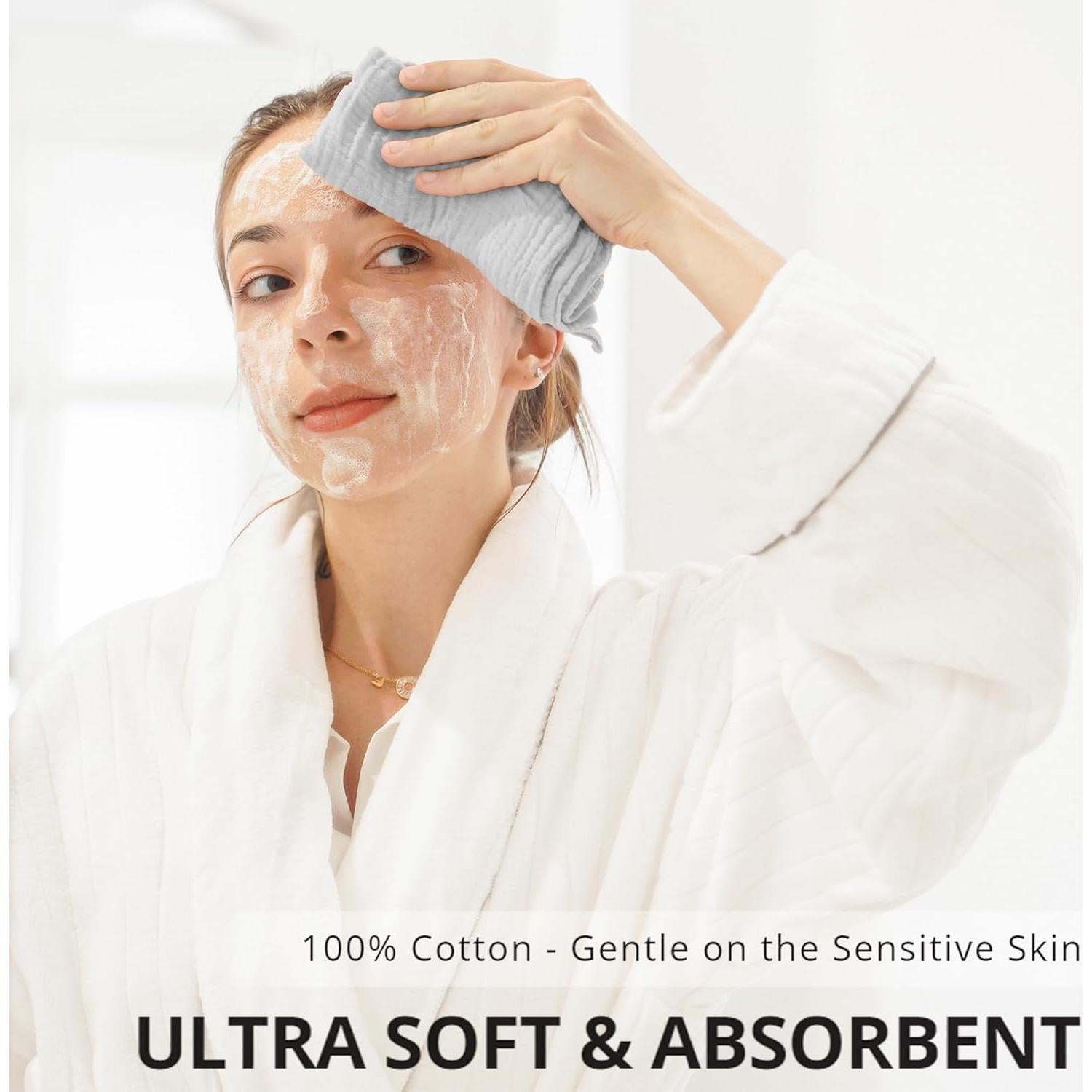 Konssy Paquete de 7 Toallas de Muselina para Cara 27.94 cm