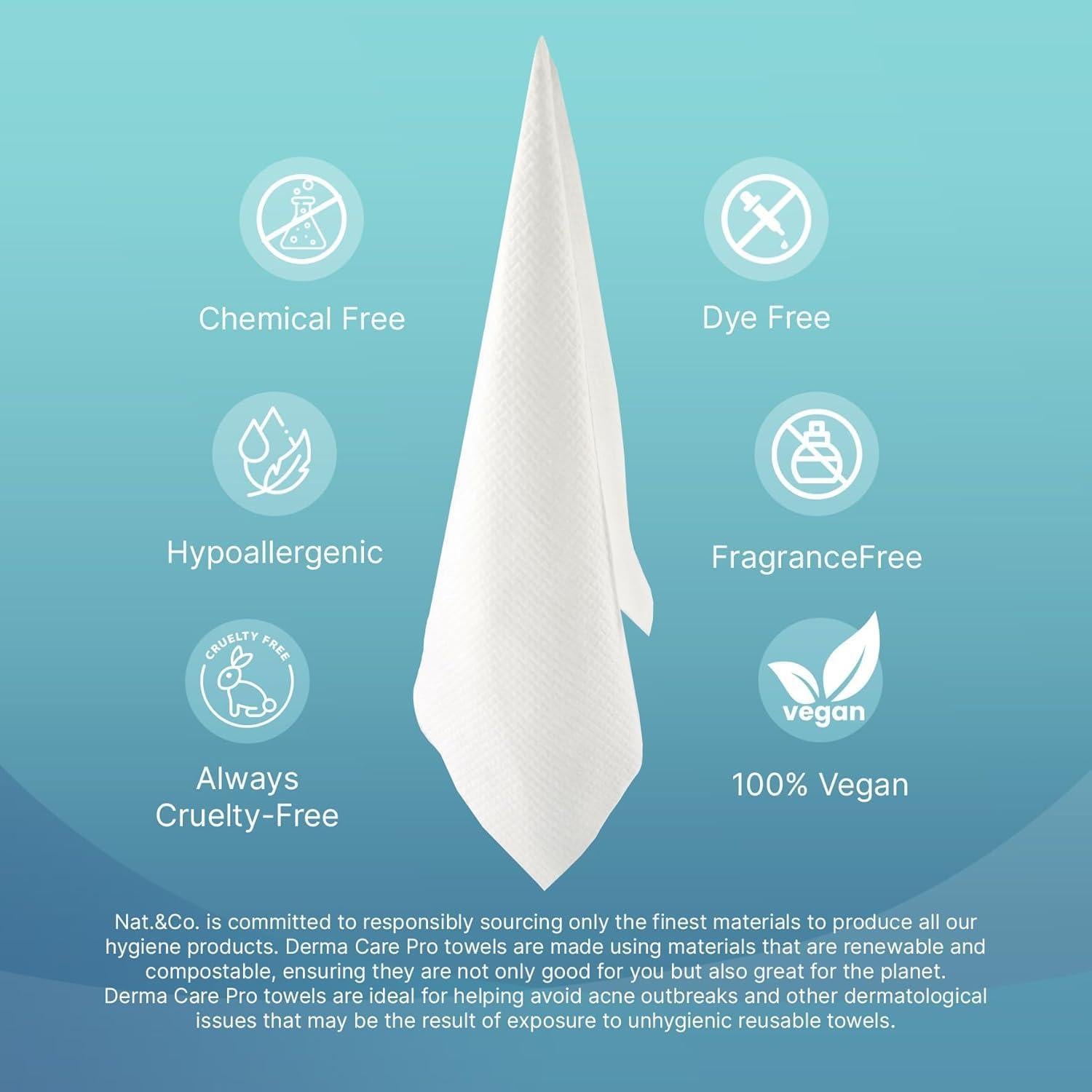 Toallas Faciales Biobasadas Nat.&Co. 50 Unidades 30x26 cm