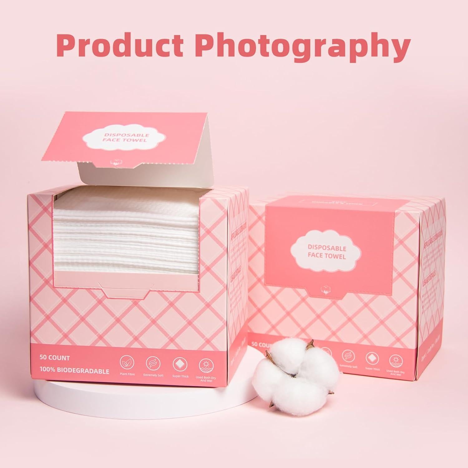 Toallas Faciales Desechables ICOTLE 50 Unidades 25.4x30.5cm