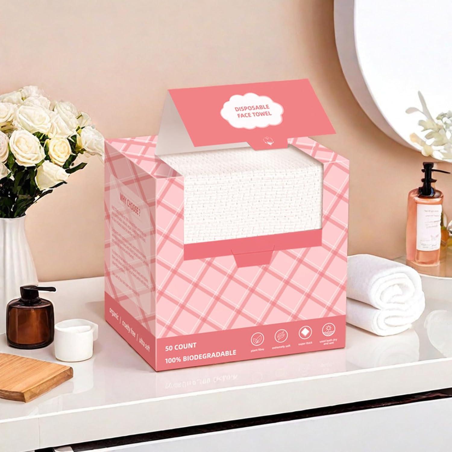 Toallas Faciales Desechables ICOTLE 50 Unidades 25.4x30.5cm