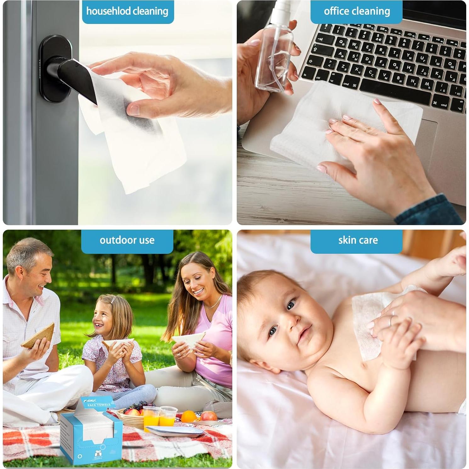 Toallas Faciales Desechables AIDEA 100 Unidades para Piel Sensible