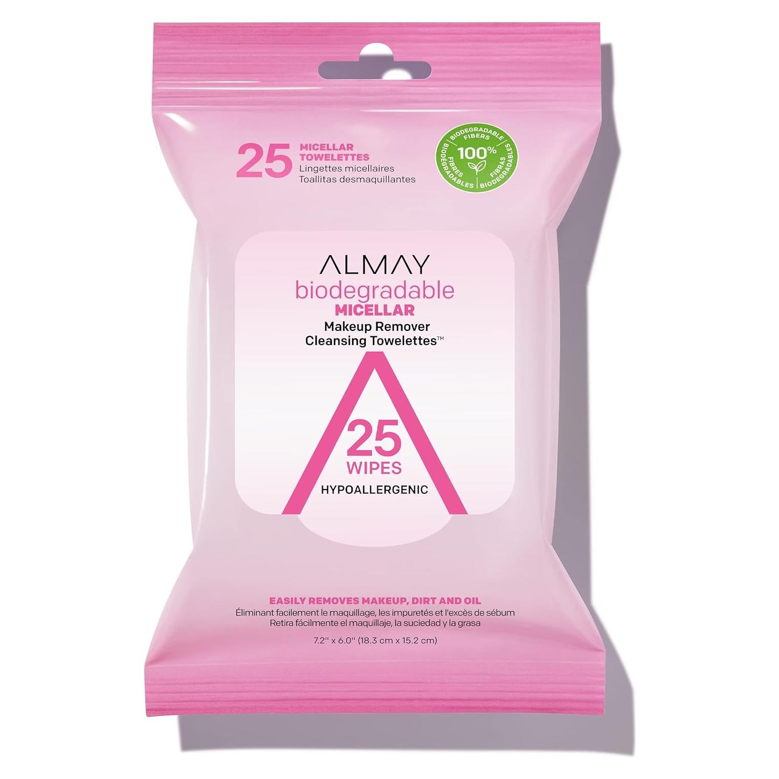 Toallitas Desmaquillantes Almay Biodegradables 25 Unidades