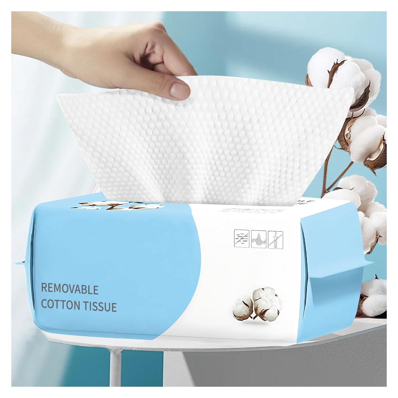 Toallas Faciales Desechables MISHCHI 100% Algodón Biodegradable